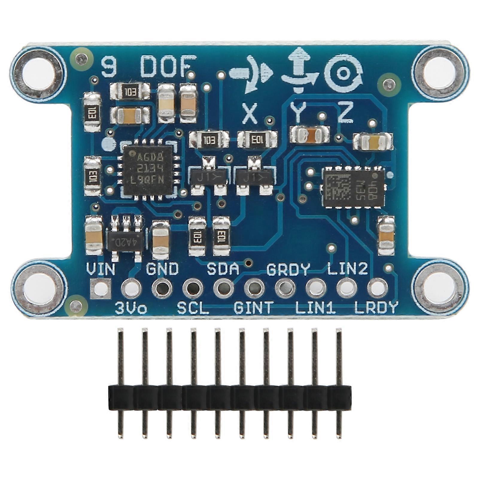Module de capteur 9DOF avec broches, gyroscope 3 axes, accélération, champ magnétique, carte 35 V