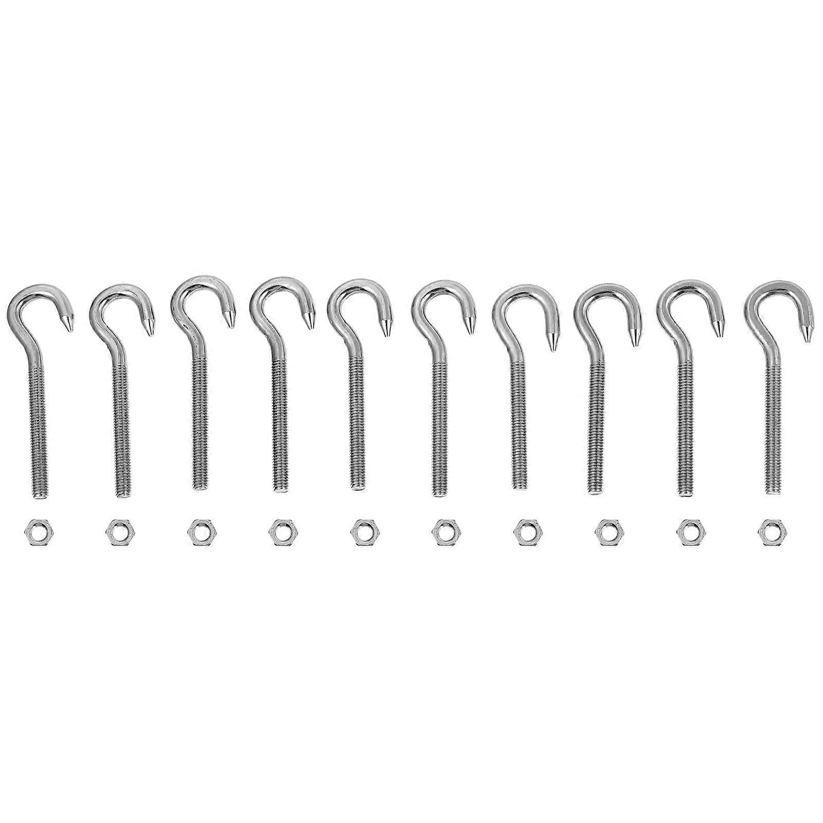 Heavy Duty Screw Eyes Hooks Stainless Steel Sheep Eye Screw Ring Hook for Home 1Set