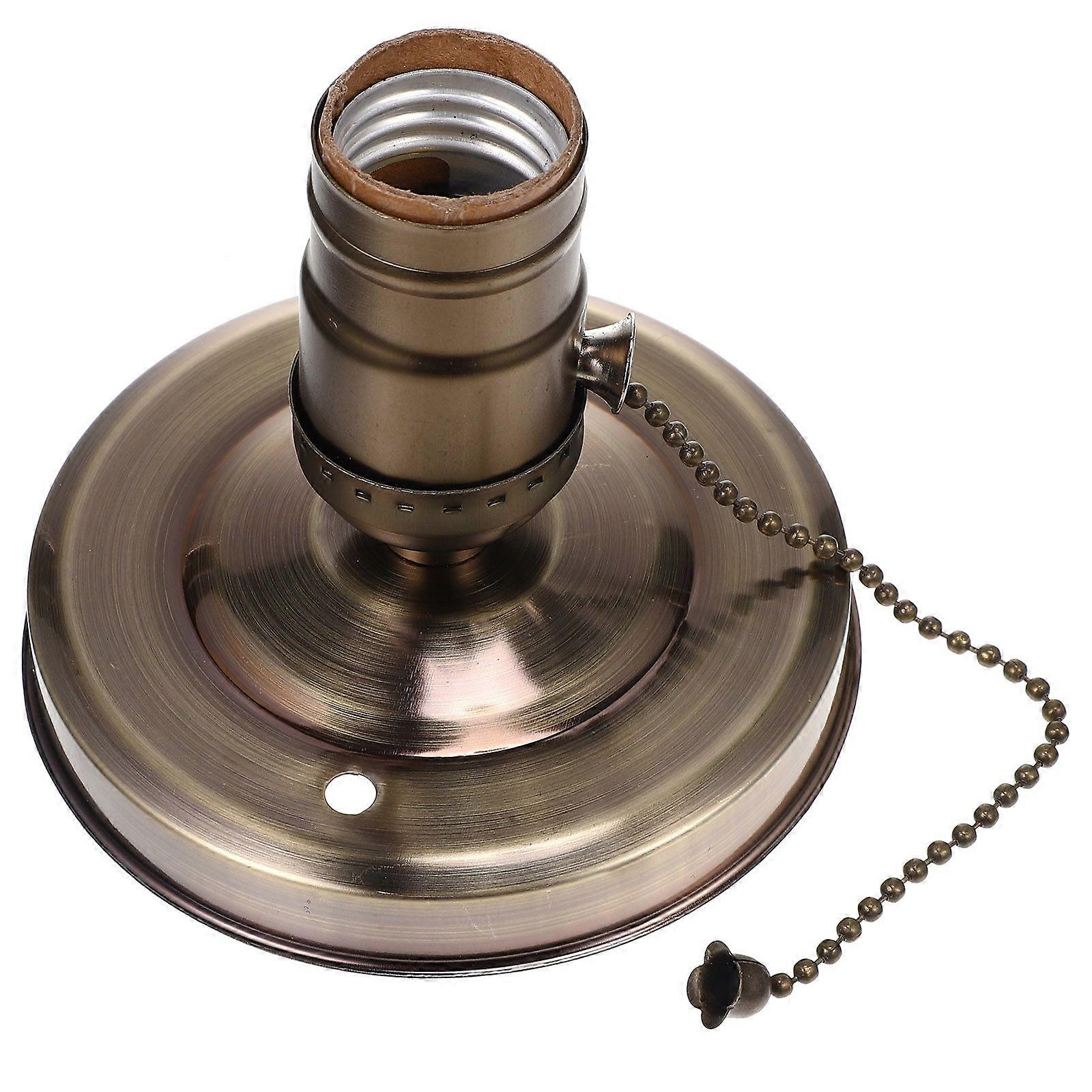 1Set Vintage Light Holder with Pull Chain DIY E27 Light Socket Light Accessory