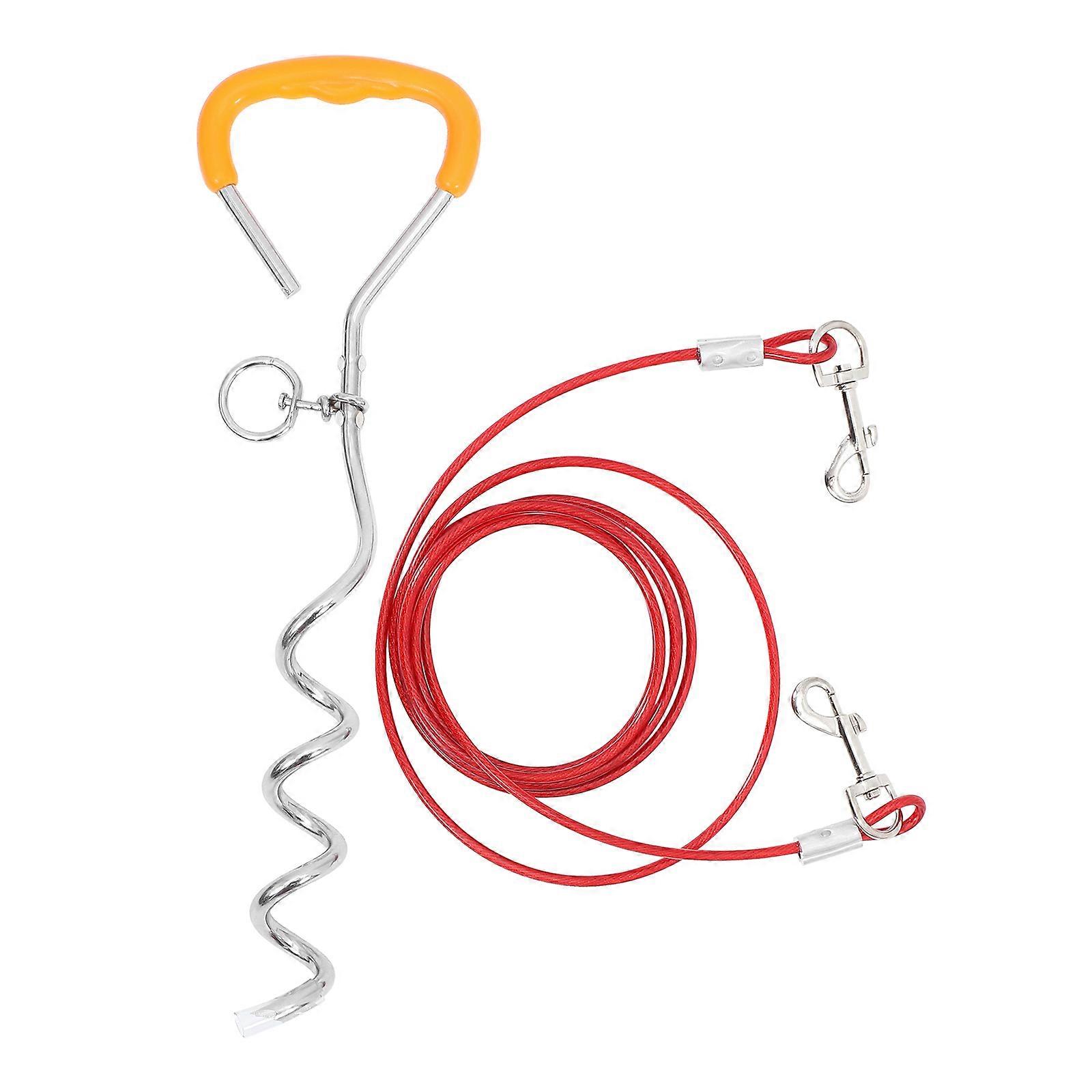 Tie Out Cable and Stake Pet Dog Tie Out Chain for Yard Camping