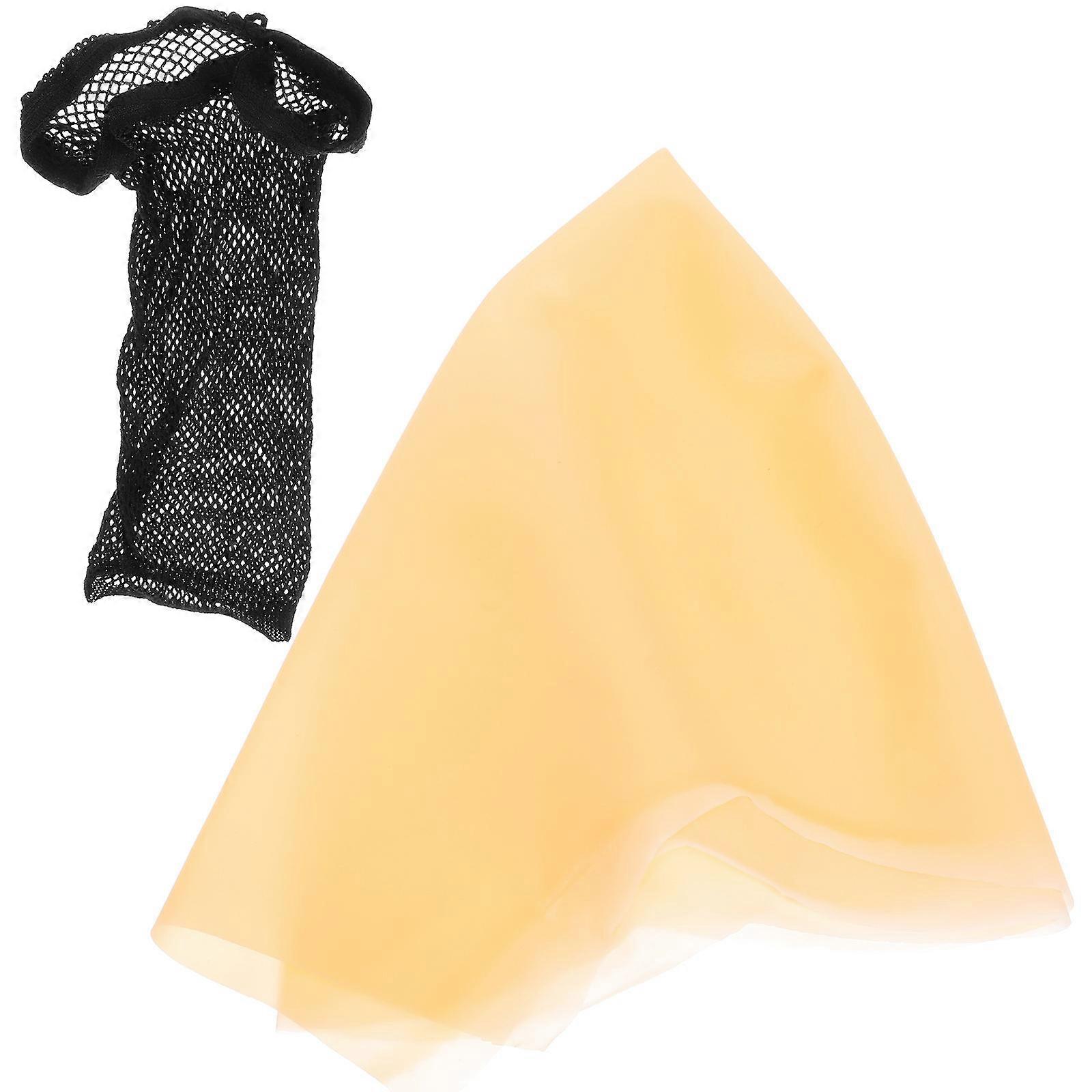 Latex Bald Cap Makeup Mesh Hair Net for Cosplay 5Sets for Adults