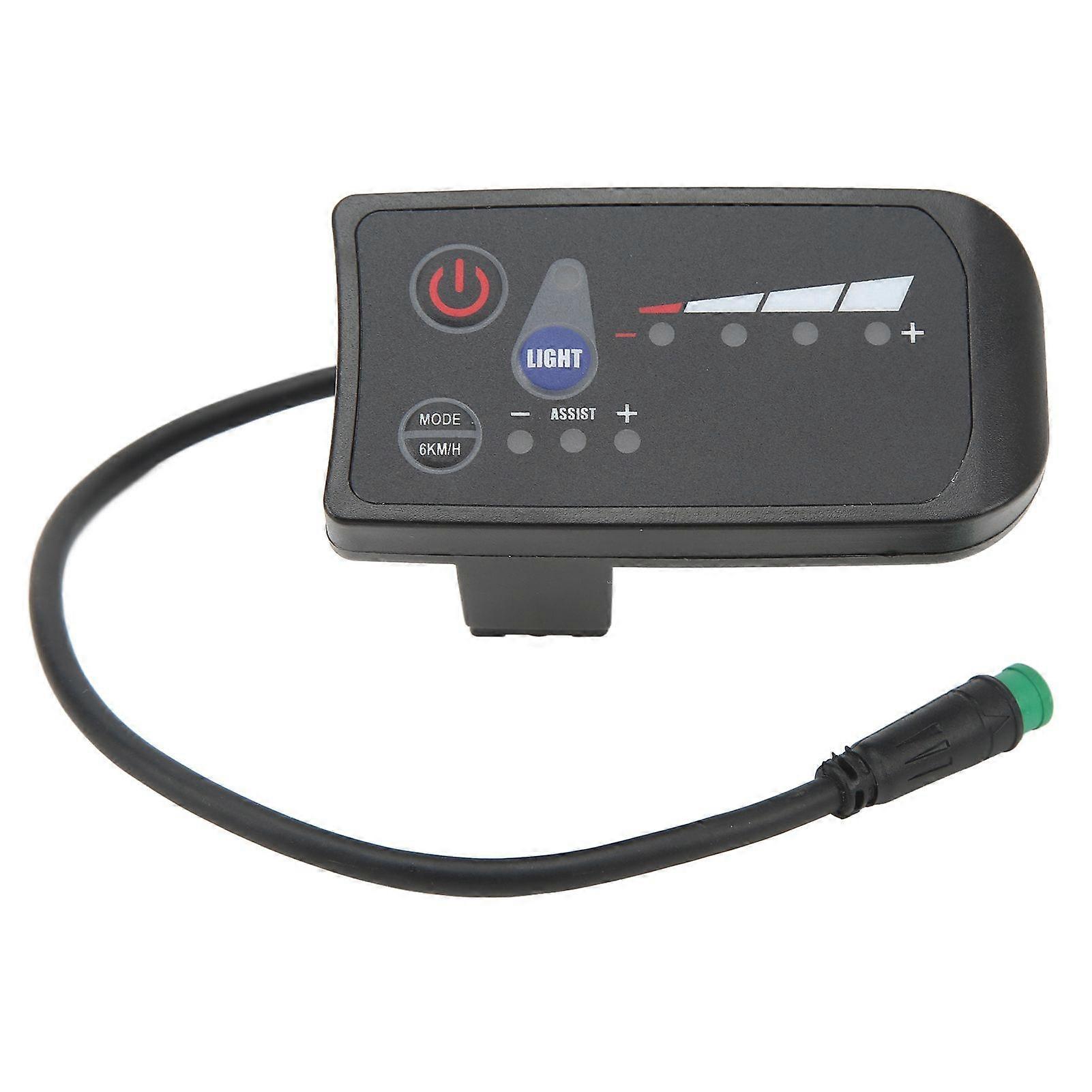 Electric Bike Power Display Meter Waterproof 5 Pin Interface ABS Housing LED Display Panel for Cycling 36V