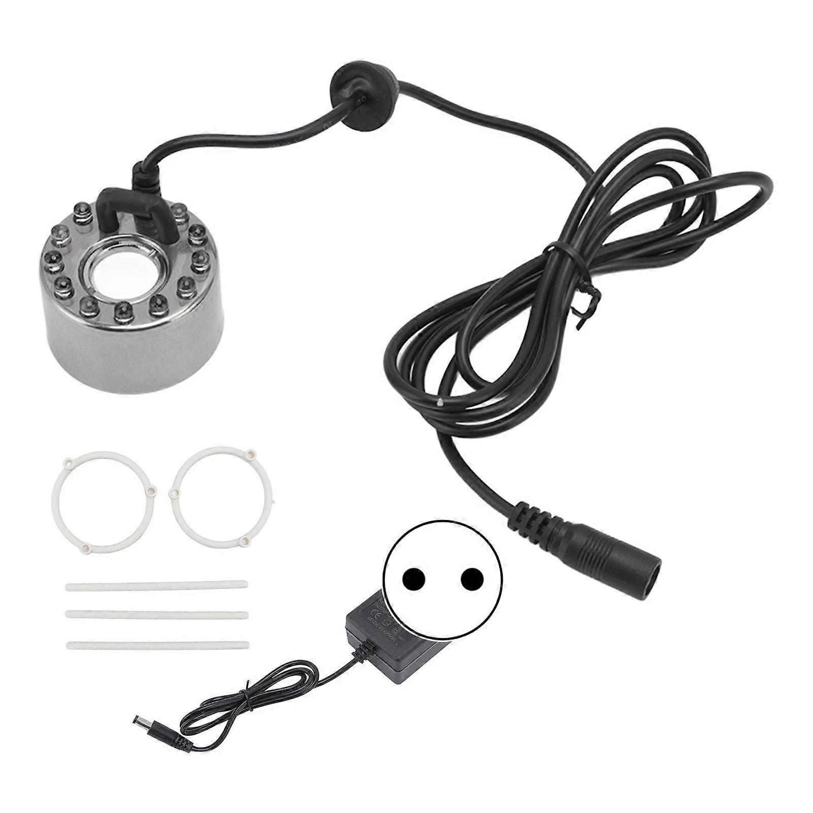 12 Lights Colorful Fog Maker Stainless Steel Water Mist Atomizer for Aromatherapy Oxygen Bar Waterscape Atomized Bonsai EU Plug 110240V