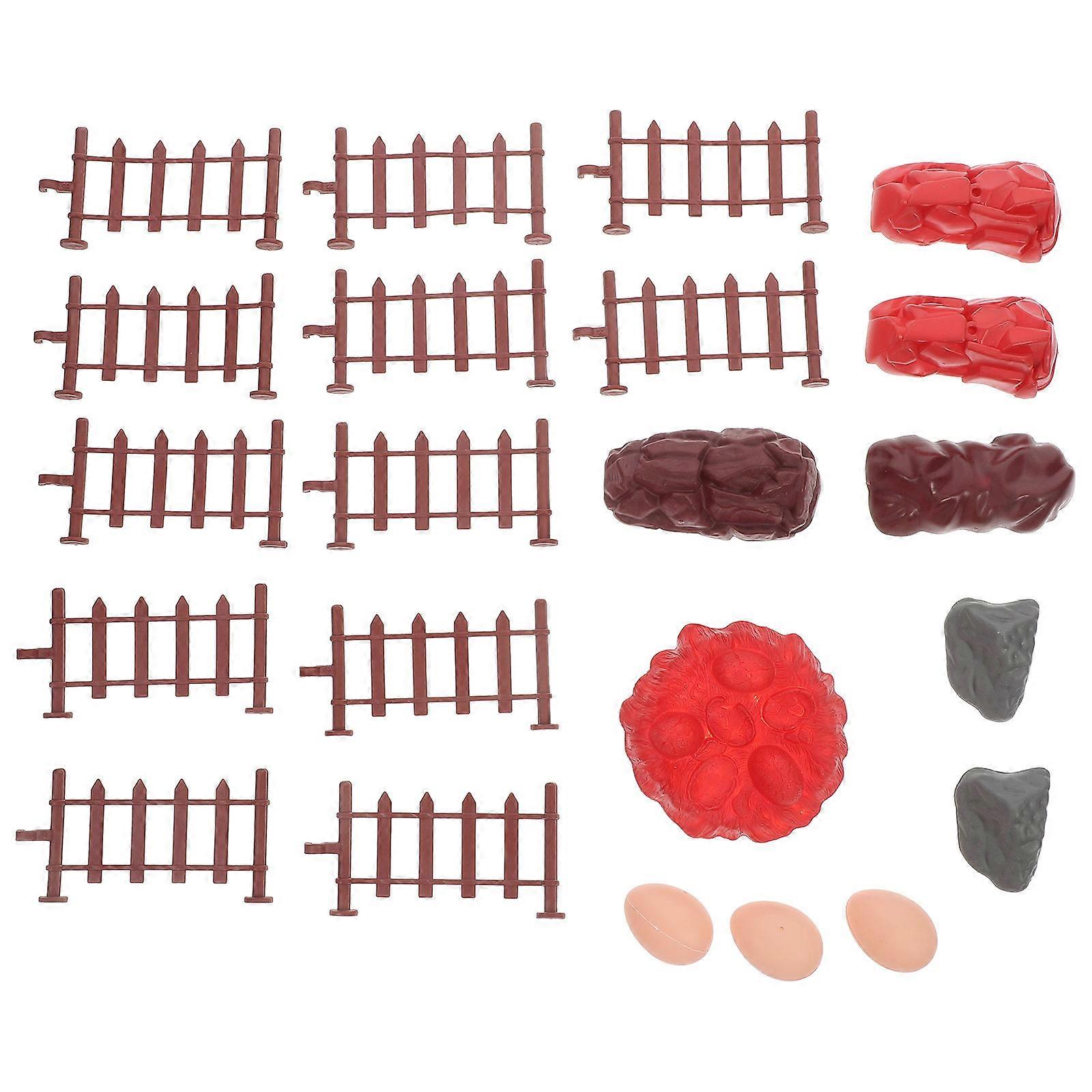 Plastic Miniature Fence Set 22Pcs for Sand Table Decoration