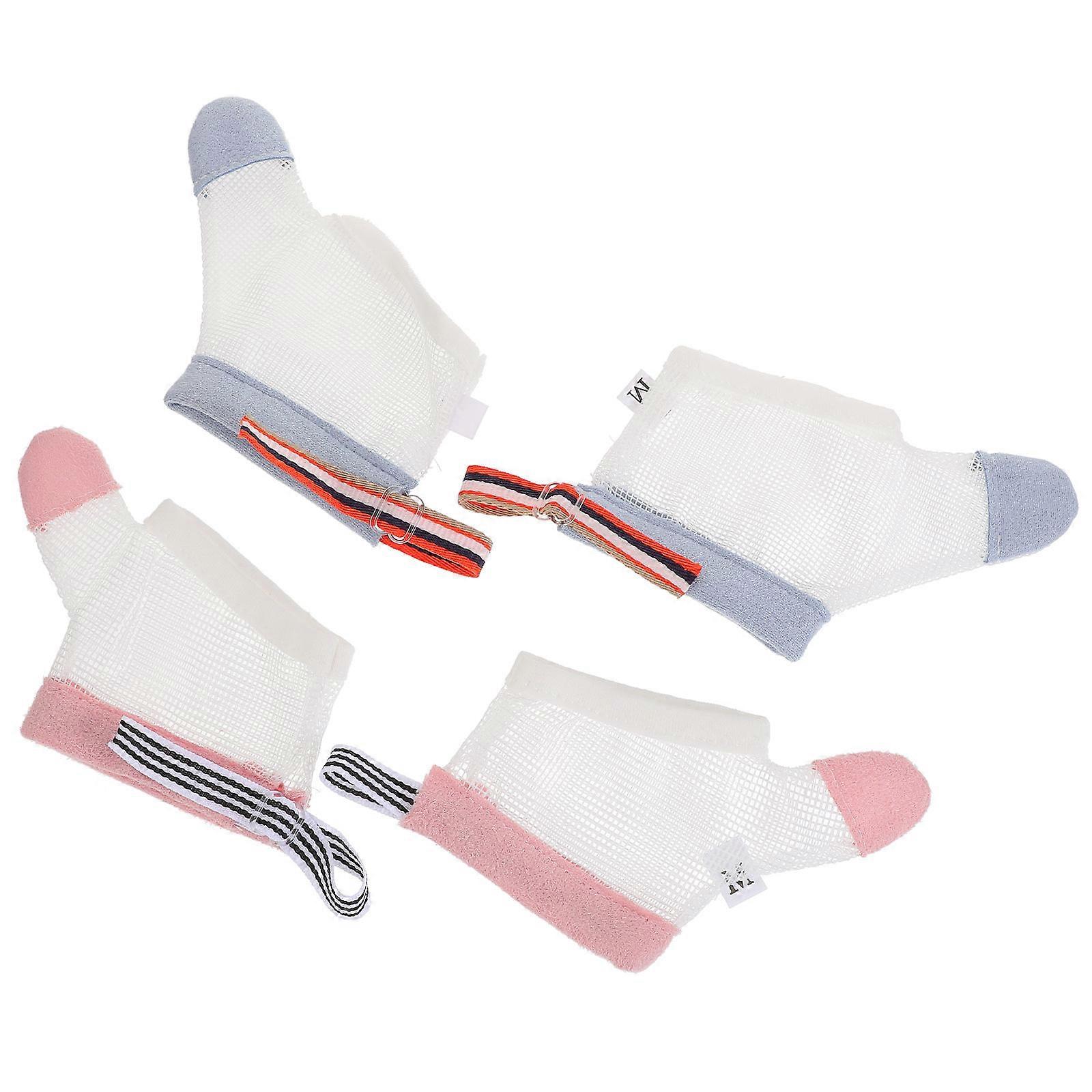 Infant Finger Sucking Corrector Adjustable Baby Gloves Stop 4Pairs