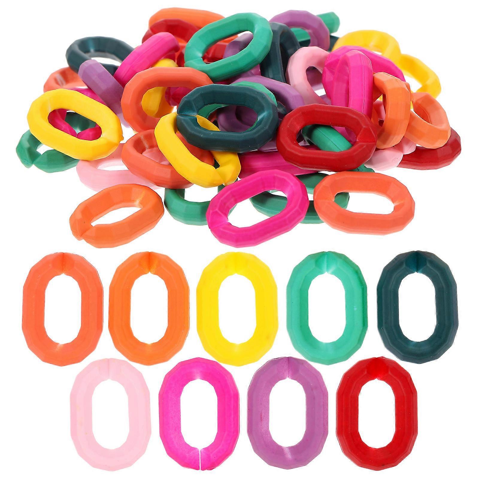 Assorted Color Acrylic Linking Rings for DIY Bag Strap 200Pcs Set
