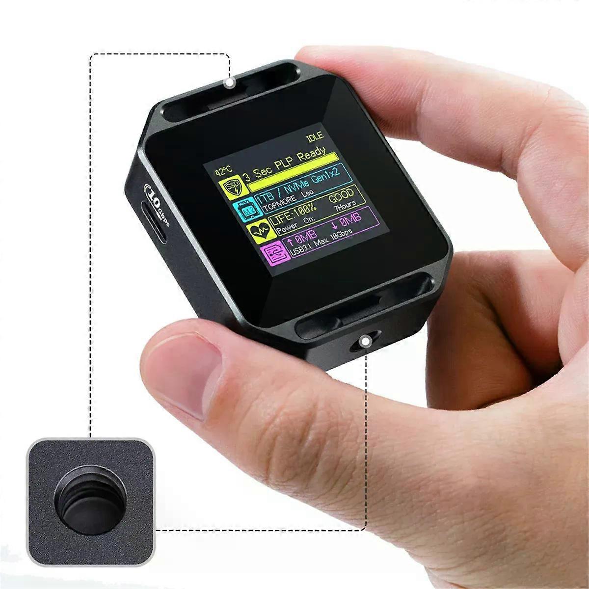 Bina-bPocket 2230 M2 NVMe SSD Enclosure with 1/4inch Screw Holes LCD Display USB Type-C 32 Gen2 10Gbps Photography Edition