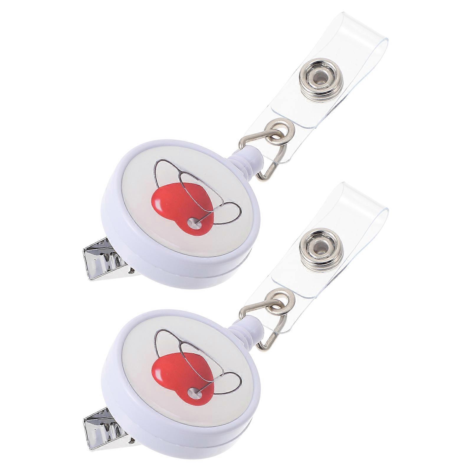 Name Tag Clip Retractable Badge Holder for Badge Use 2Pcs