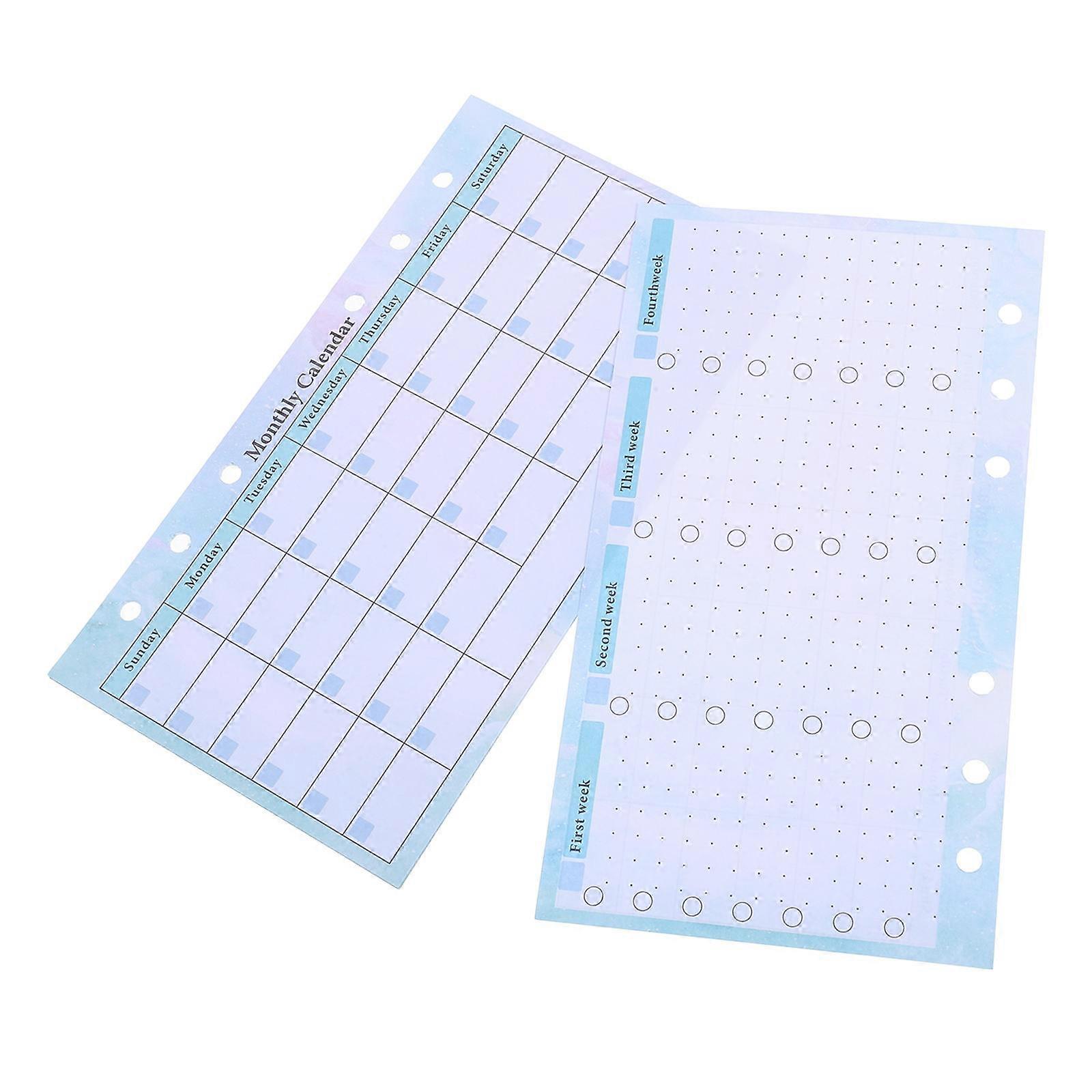 Desk Calendar Monthly Planner Refill Rectangular Elegant Design Blue 17.20X9.00X0.05CM Refillable Pages 14 Sheets