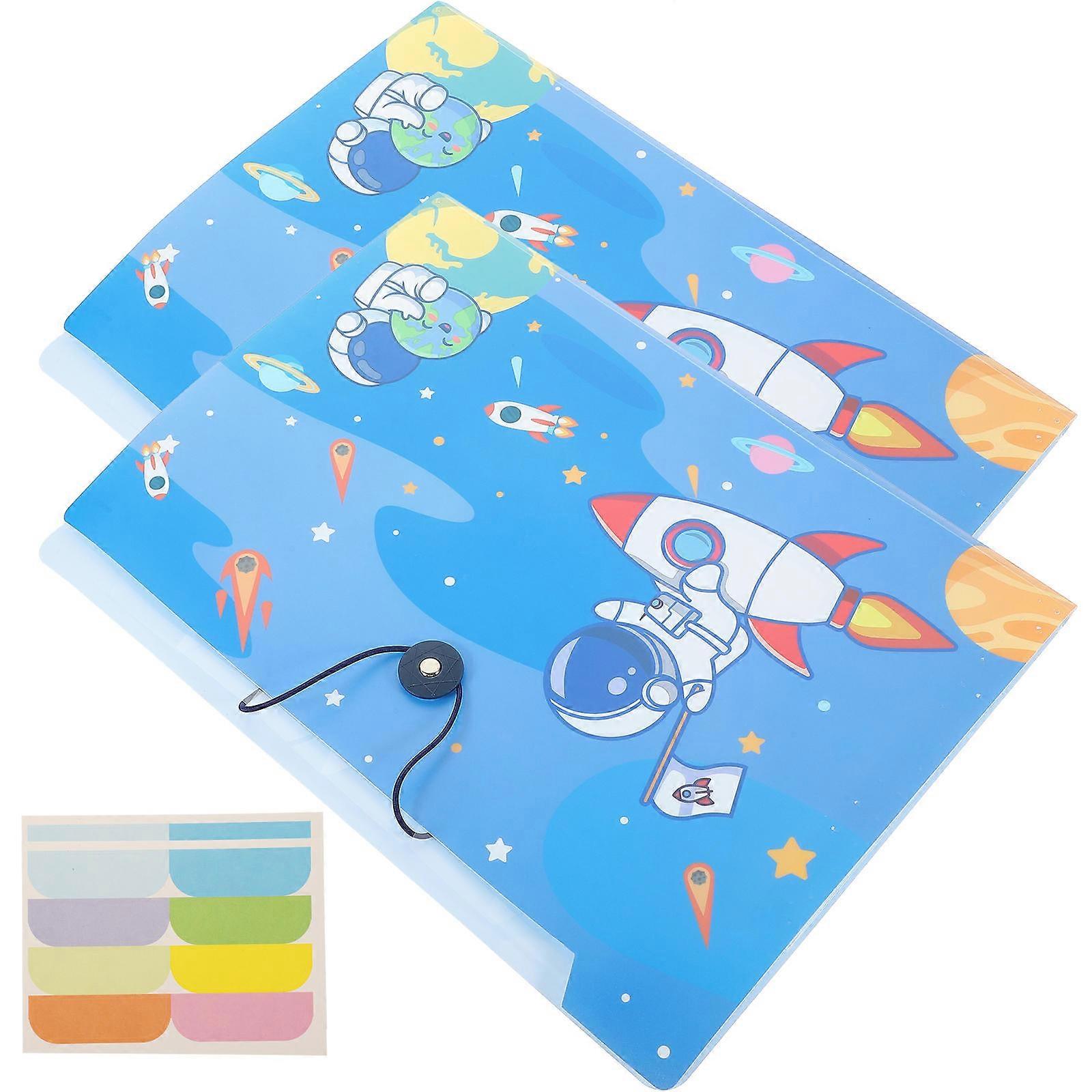 Accordion File Folder 4 Pcs Blue Portable Organizer Suitable For Home Organization Office Use Size 12.77X9.63X0.59in File Organization