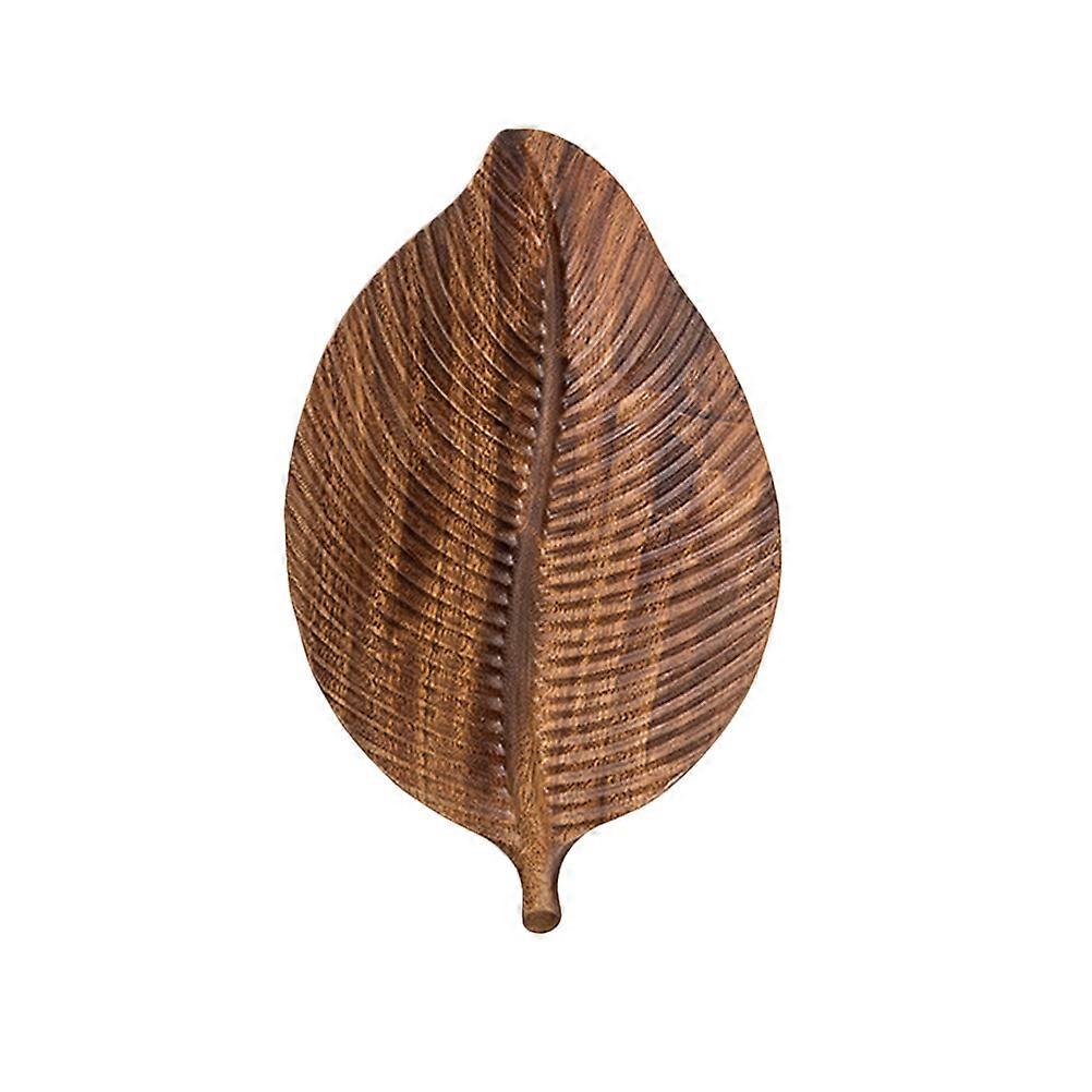 Brown Snack Food Plate Creative Leaf Shape for Home Use