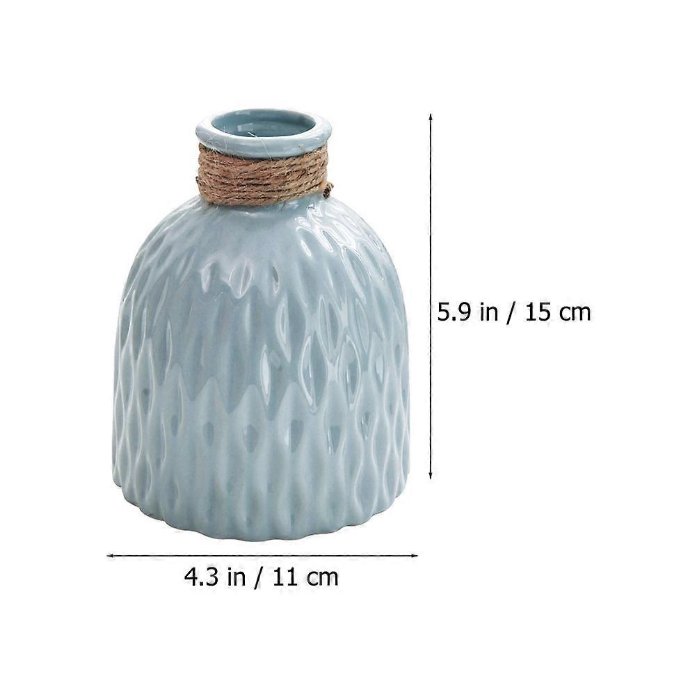 3Pcs Blue Ceramic Decorative Vase for Flower Arrangement Use