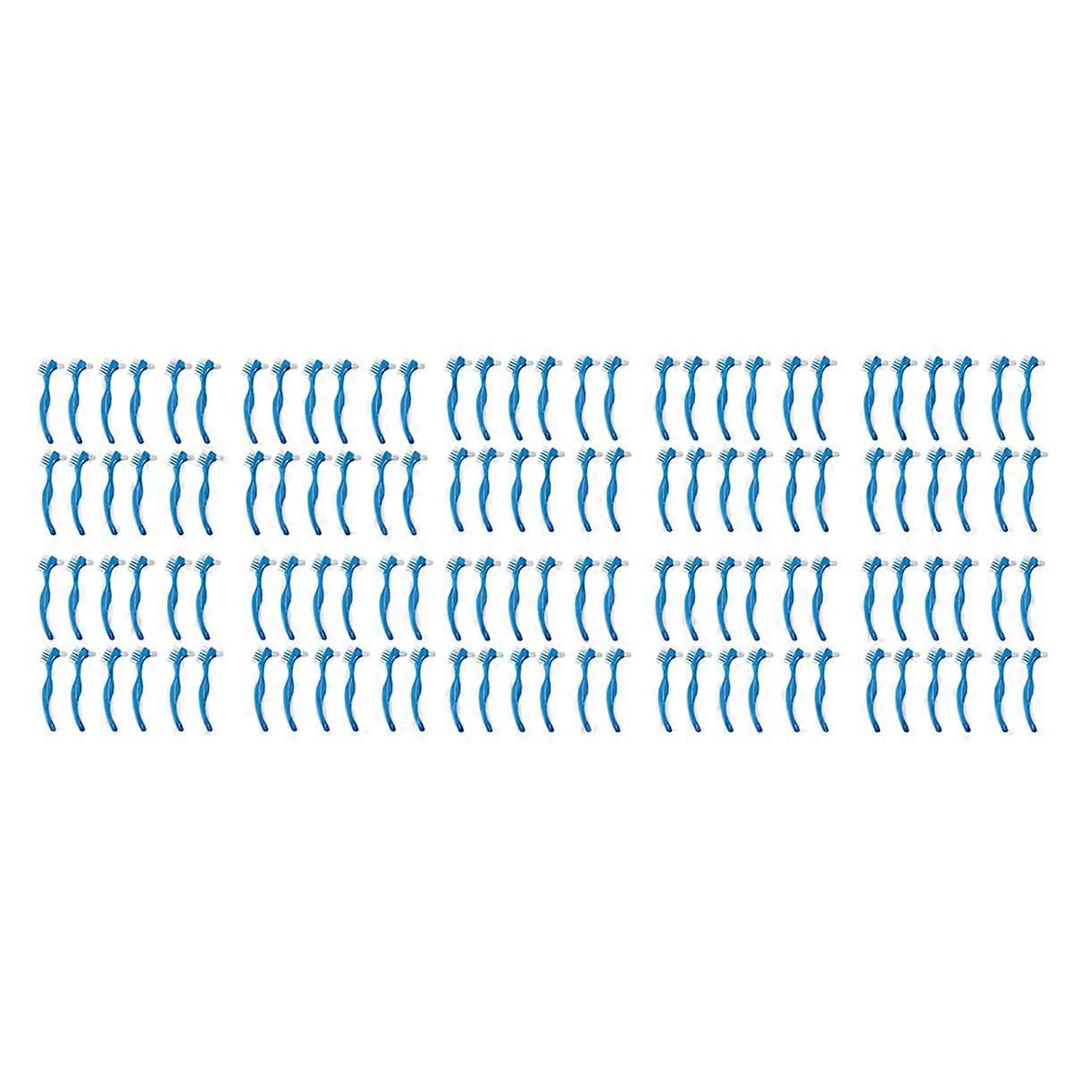 12 Pack Denture Brush Hard Denture Cleaning Brush False Teeth Brush