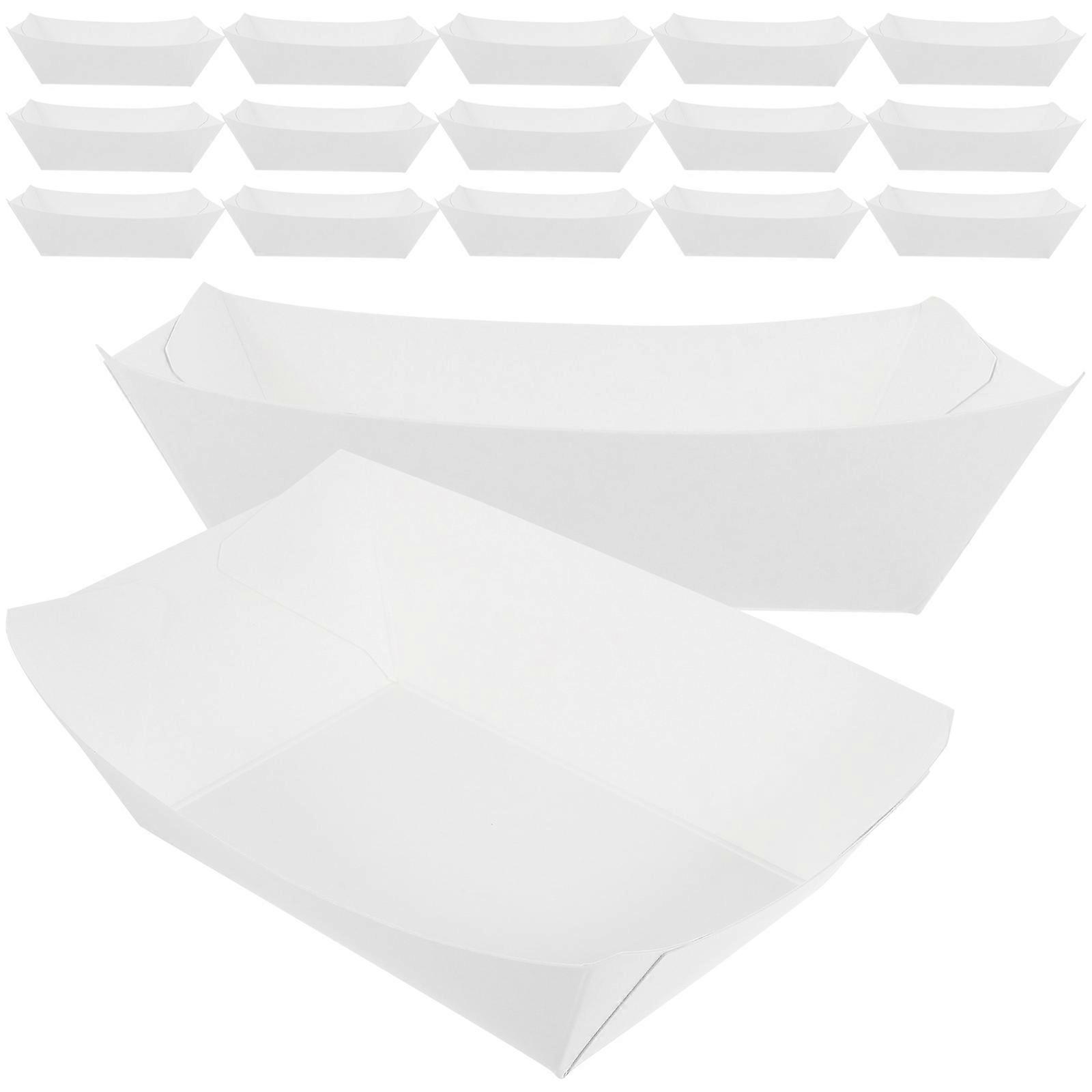 Fries Holder Decorative Frying Food Bowls Container White Color Simple Design For Baking Snack Bar Open Packaging 50Pack
