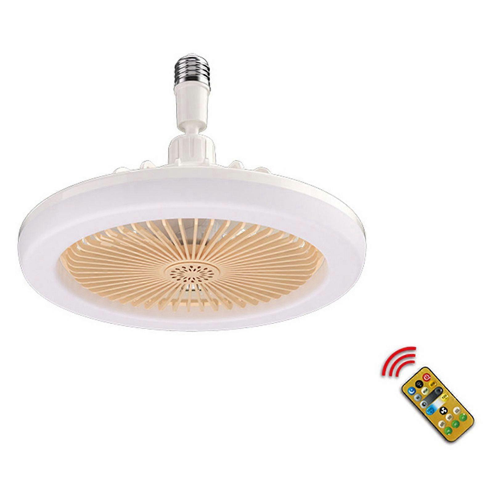 2PCS Ceiling Fans with Remote Control and Light Lamp Fan E27 Converter Base Smart Silent Ceiling Fans,B