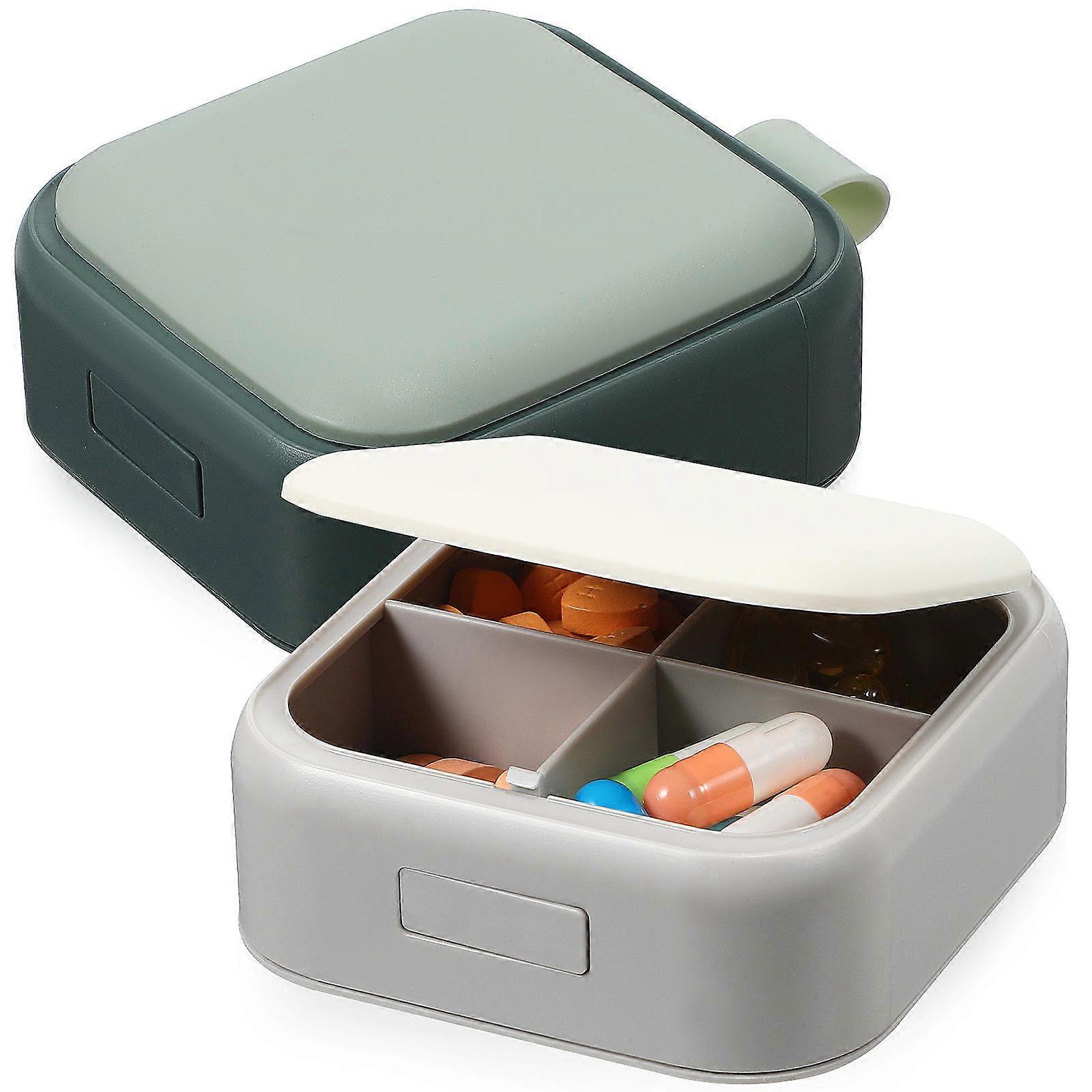 Vitamin Organizer for Storage 2Pcs Small Travel Pill Case Containers