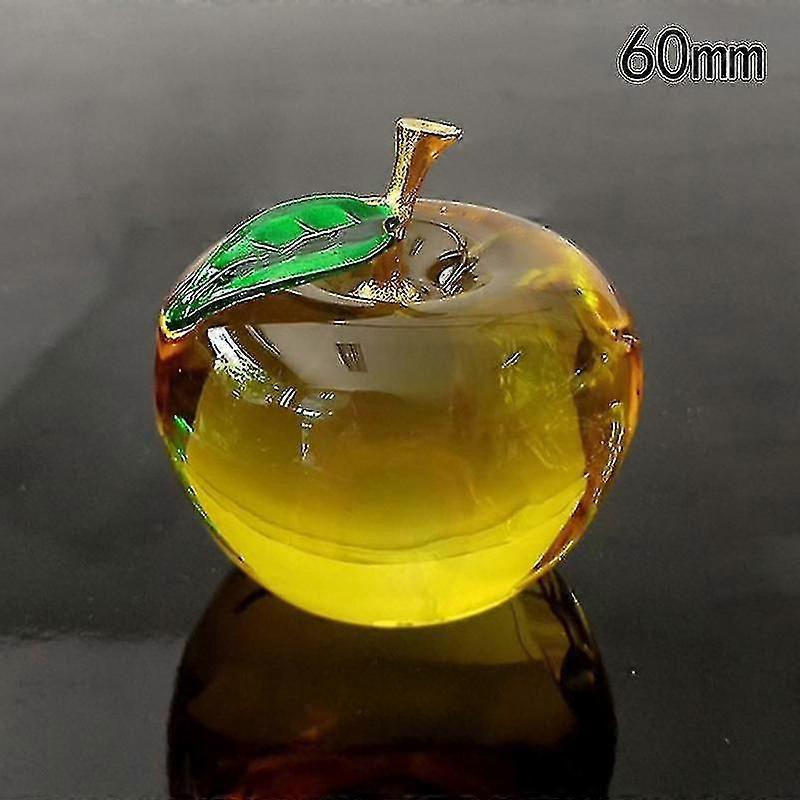 50/60mm الصقيل K9 كريستال التفاح الحرف الزجاج ورق وزن المنزل ديكور سطح المكتب
