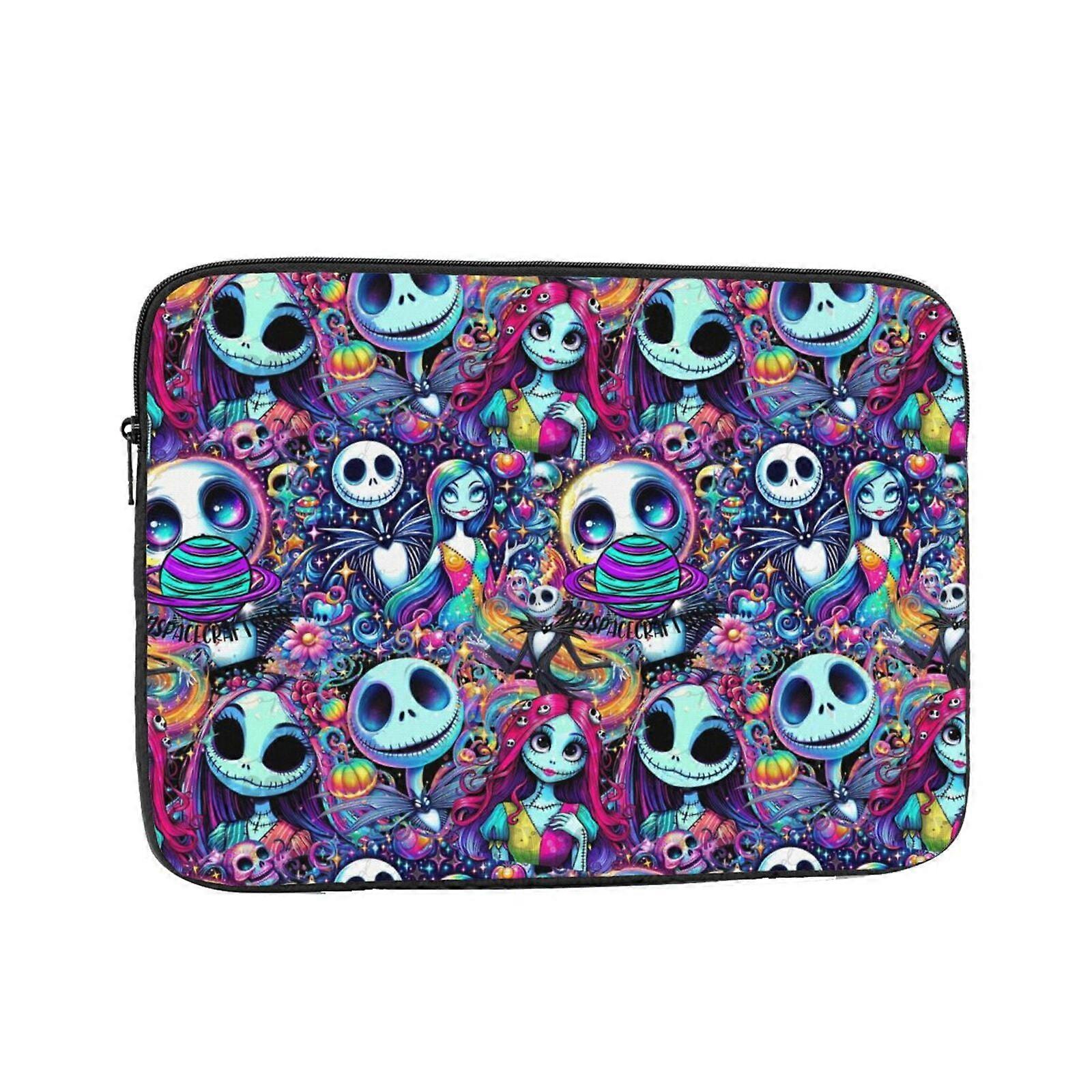 The Nightmare Before Christmas Multi-Character Grid Sublimated Neoprene Laptop Case with Rubber Charm
