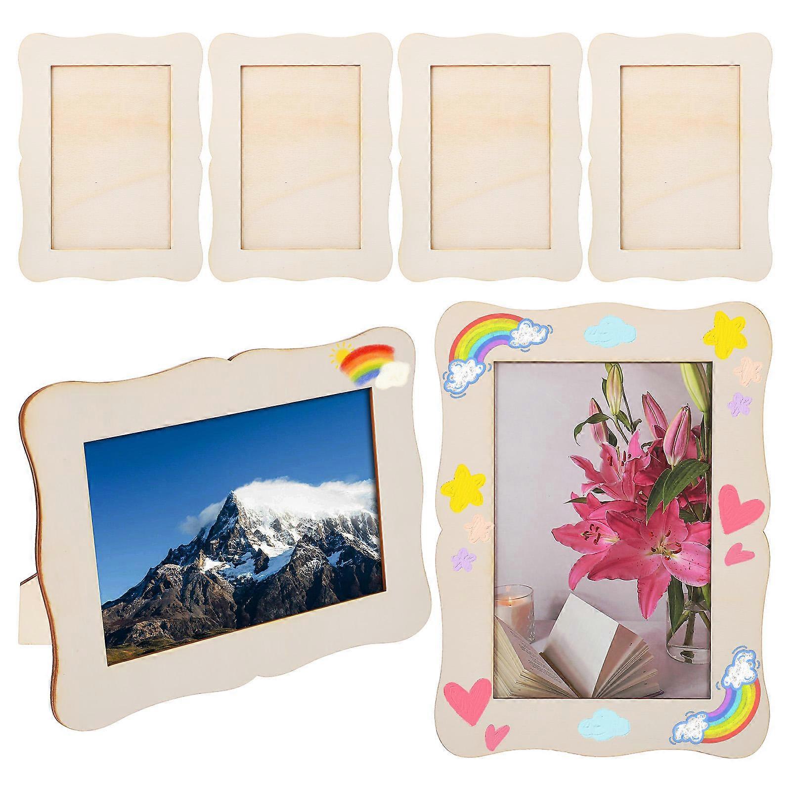 Minimalist Wooden Photo Frames Set Of 18 Pcs For DIY Users And Craft Enthusiasts Rectangular Shape Khaki Color