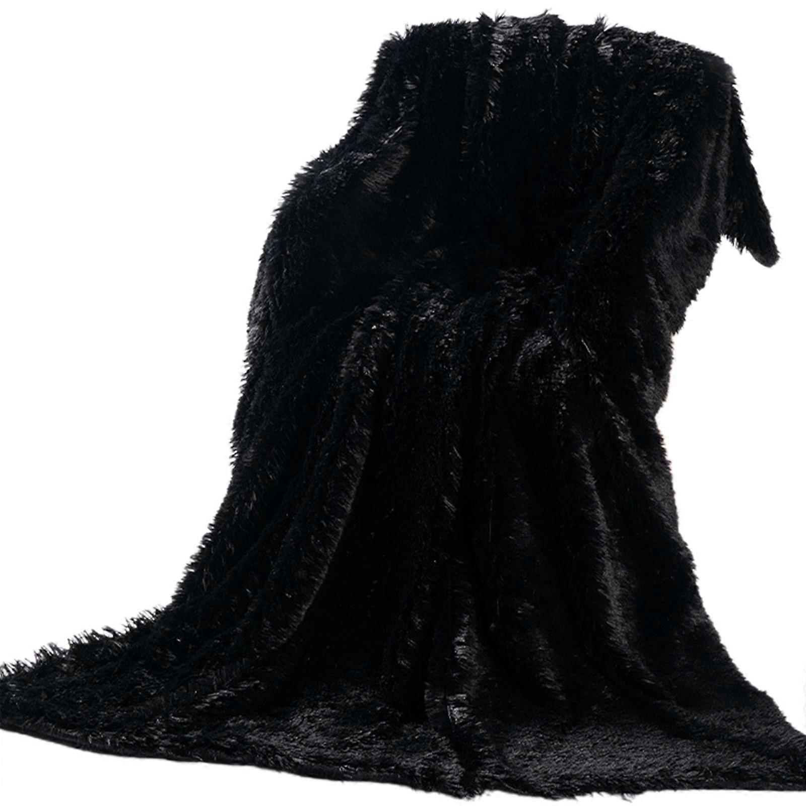 JingChun Extra Soft Faux Fur Throw Blanket 31" x 47", Reversible Shaggy Plush, Cozy Microfiber Fleece for Sofa Bed