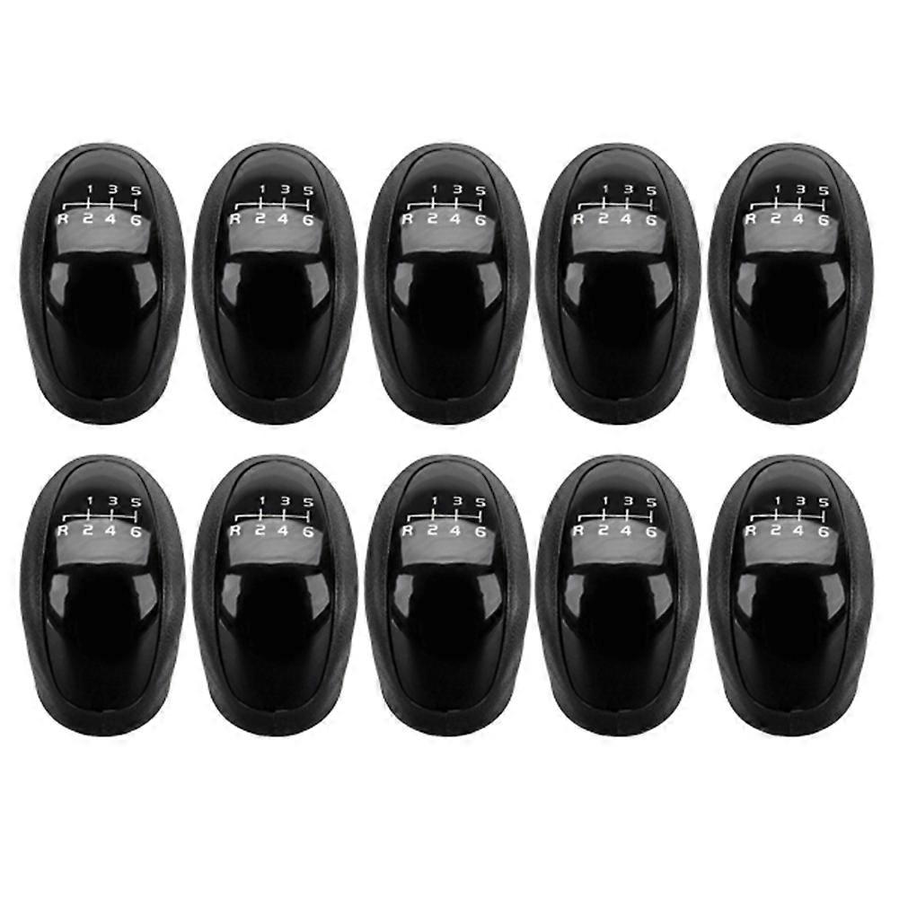 10PCS 6 Speed Black Manual Gear Shift Knob for 