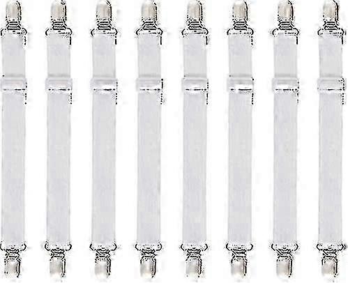 8pcs (60cm a 200cm) tensor ajustable de sábanas de cama ajustables, tensores ajustables, se adapta a todas las camas y colchones, blanco