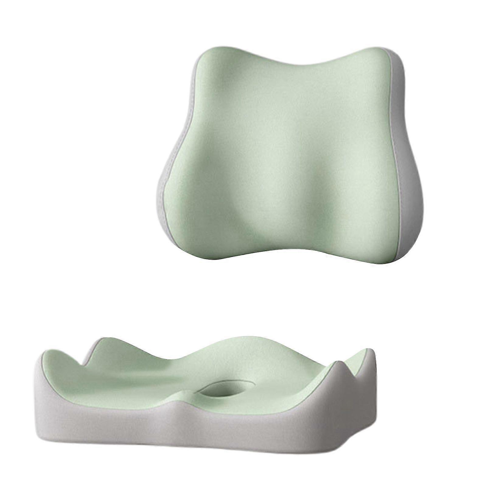 Seat Cushion with Separate Backrest Memory Foam Cushion with Back Support Office Chair Cushion for Sciatica Relief Lumbar Support Car Travel Use