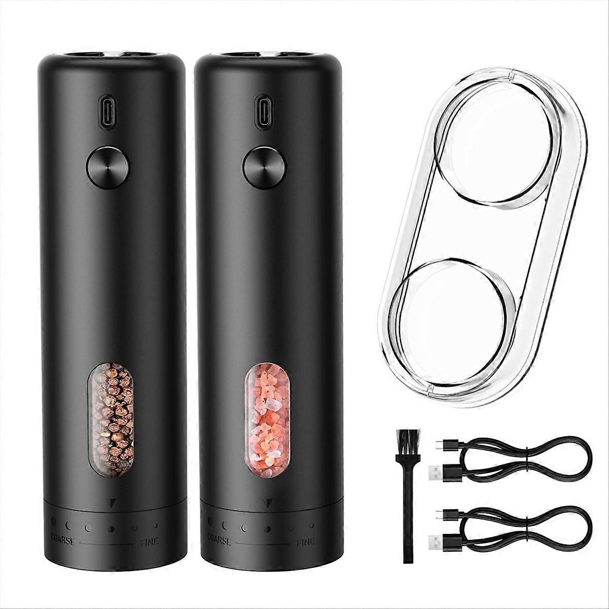 Electric Salt and Pepper Grinder Set - USB Automatic Salt