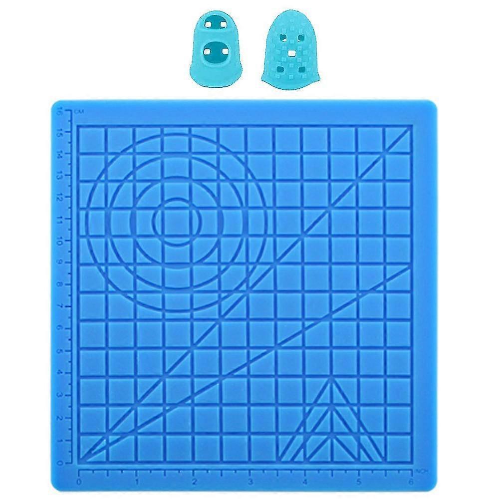 Blauer 3D-Druckstift Silikonmatten mit Basisvorlage, 3D-Stift-Zeichenblock für Kinder und Anfänger, C