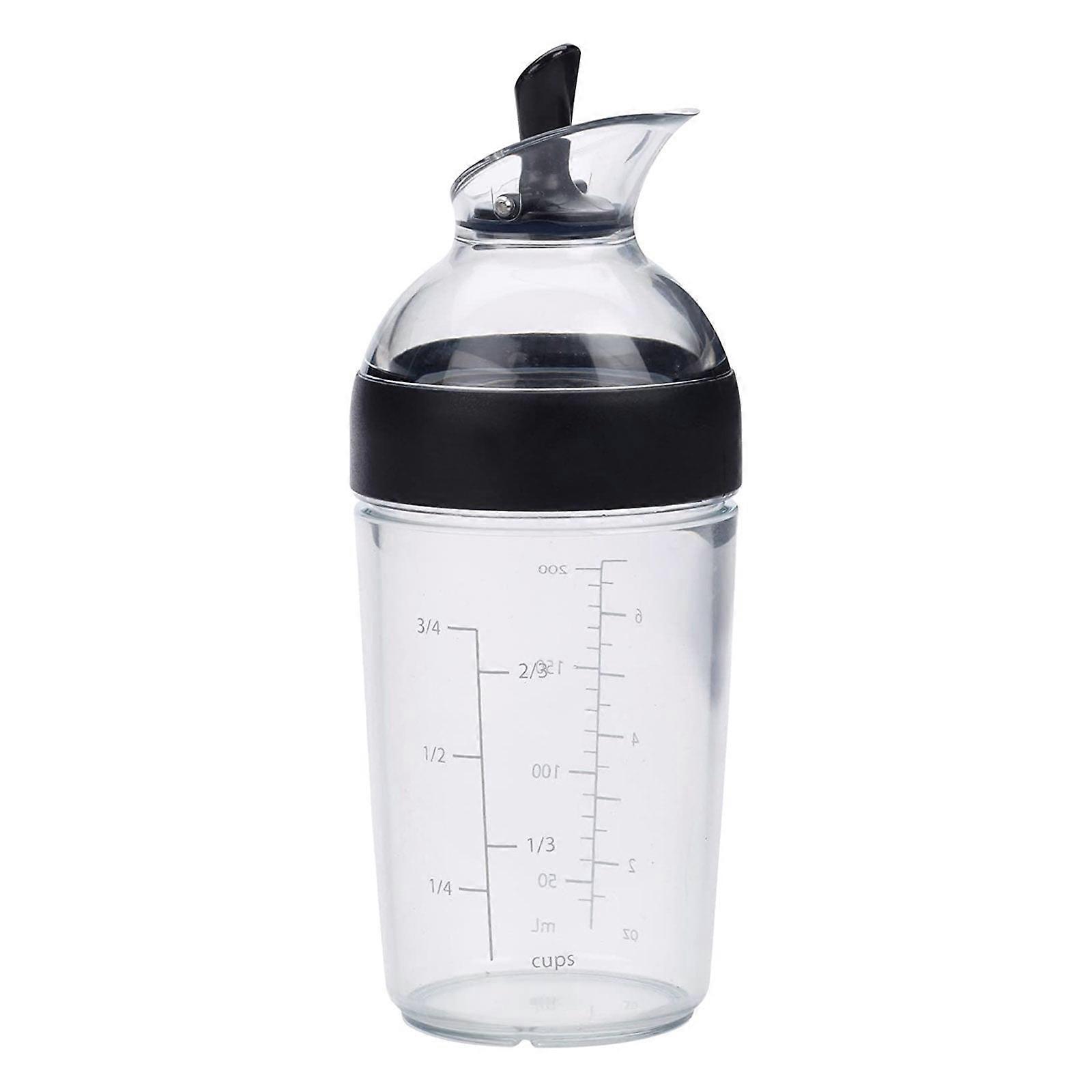 Salad Dressing Shaker Container Bottle Universal Manual Sauces Mixer Juice Mixing Bottle Resistant 8.4with Measurement