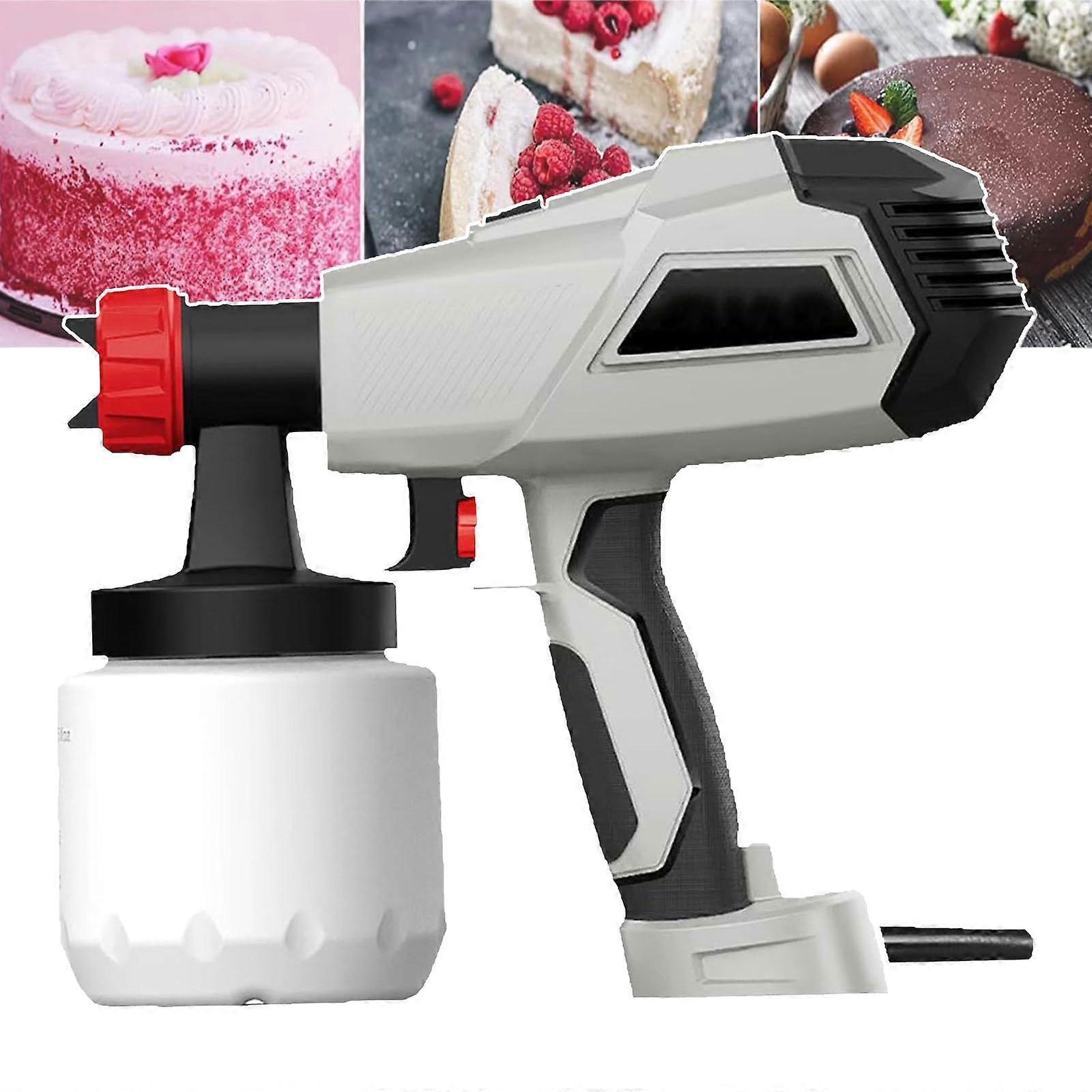 Chocolate Spray Gun Cake Decorating Kit, 3 Modes Horizontal Vertical Circular, Infinitely Variable Speed, White