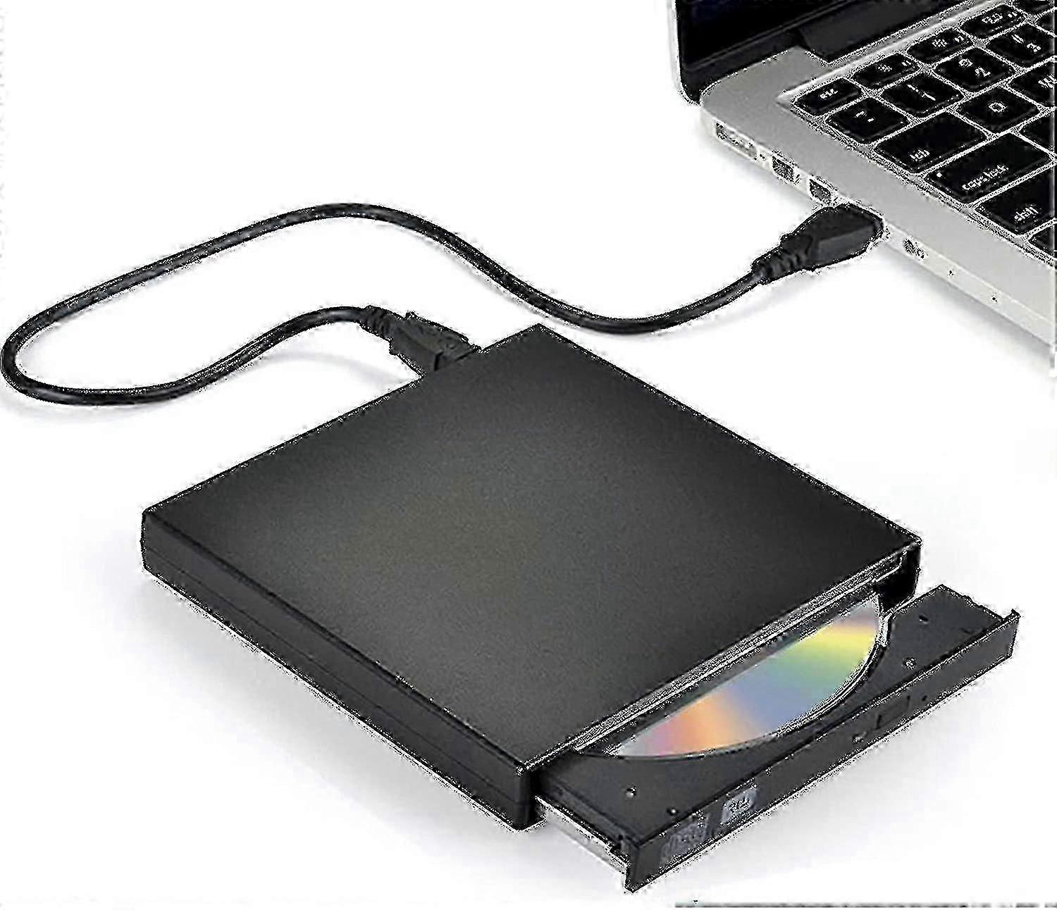 محرك أقراص DVD خارجي مع ناسخ أقراص مضغوطة (مدمج)، واجهة USB