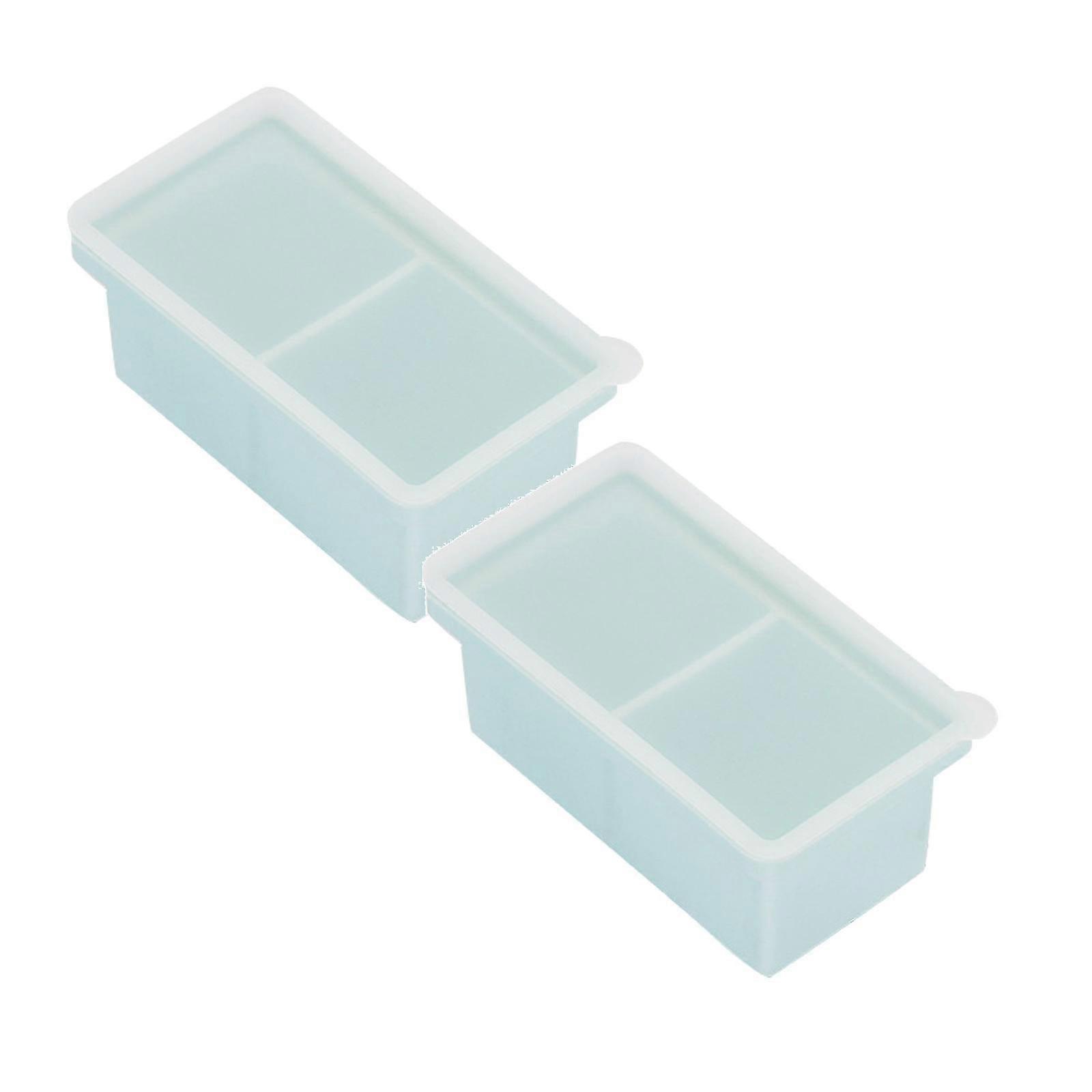 2PCS Silicone Freezer Tray with Lid, 2-Cup Extra Large Ice Cube Tray for Soup, Stews, Sauces - Makes 2 x 250ml Portions