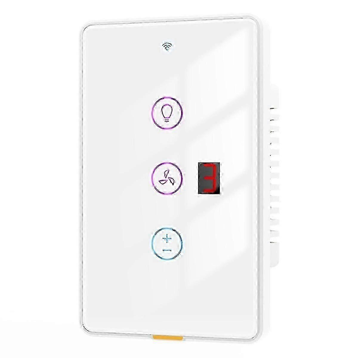 Tuya Smart WiFi Fan Light Switch Touch Wall Panel Voice Timer Control APP Remote Control Work for Alexa Google Home A