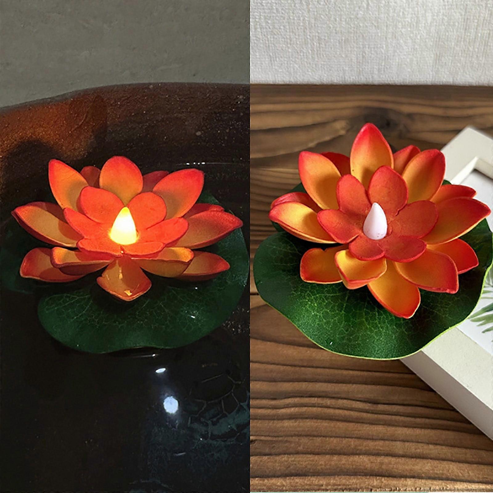 6 Pcs Lotus Floating Lanterns with LED Lights, compatible with pool & wedding decor, colorful artificial lotus for romantic ambiance