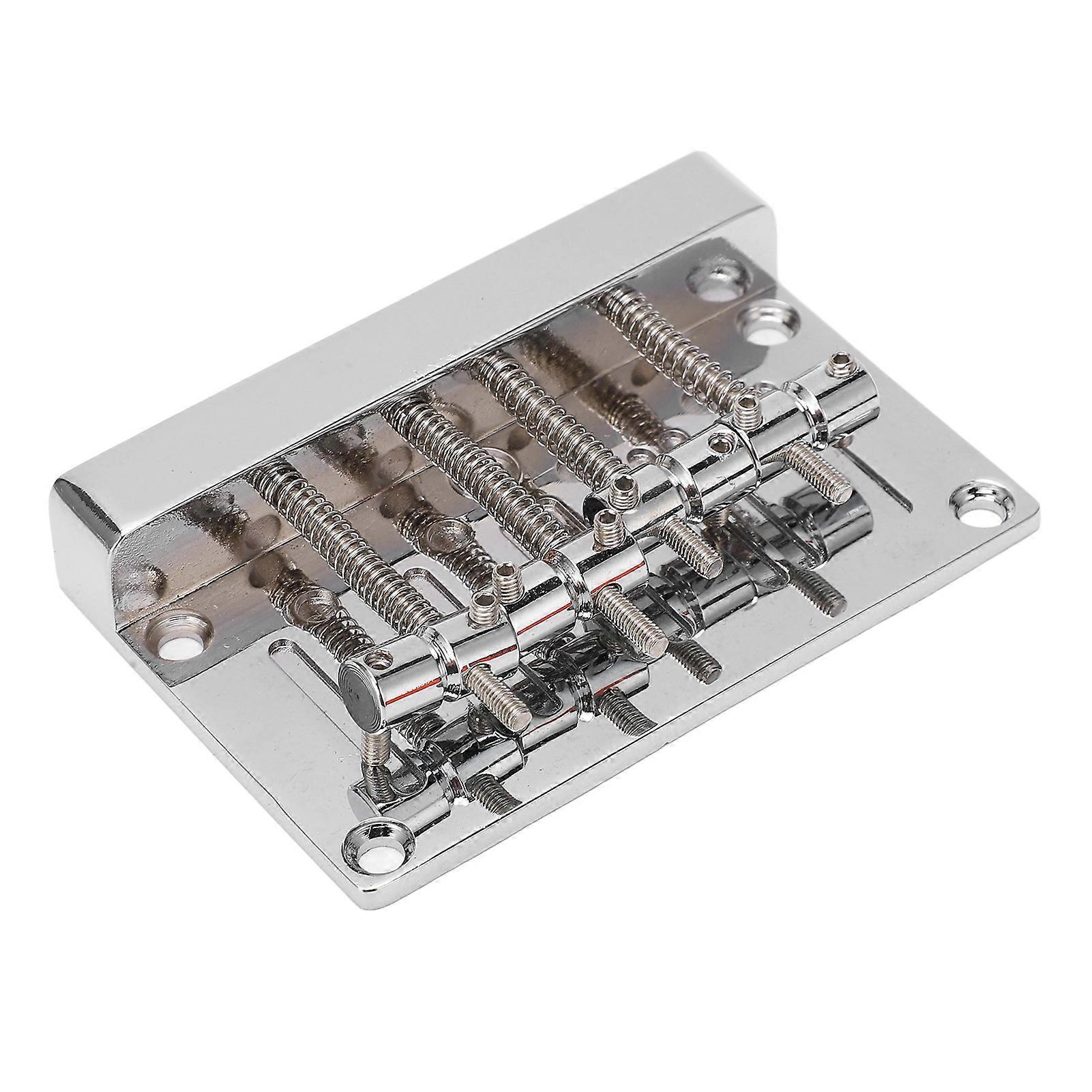 Guitar Bridge Replacement 4 String Metal Heavy Duty Cast Base Assembly with Adjustment Saddle for Wide Bass