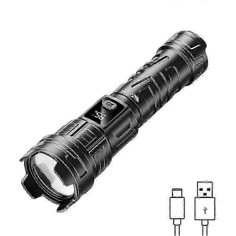 Rechargeable  LED Zoom Pocket Flashlight - Tactical Torch with Bright Light
