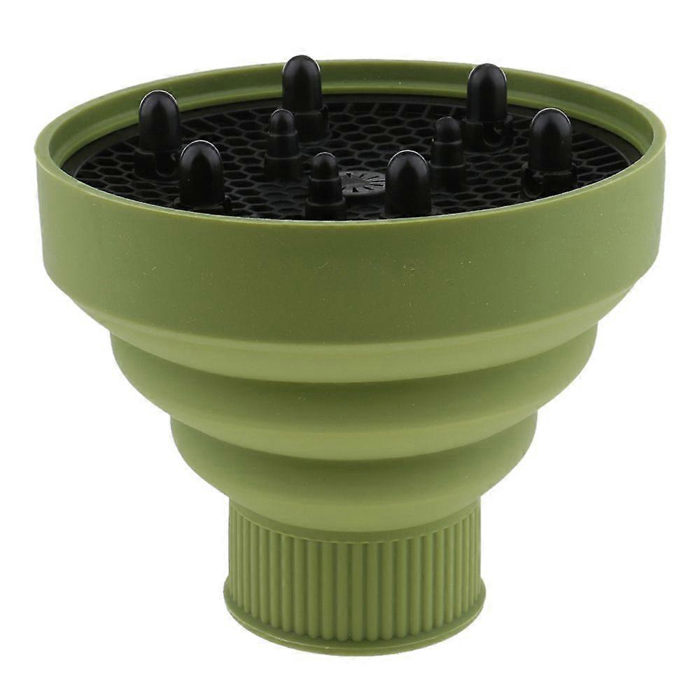 Green Silicone Plastic Foldable Styling Hair Dryer Fan Diffuser Tool