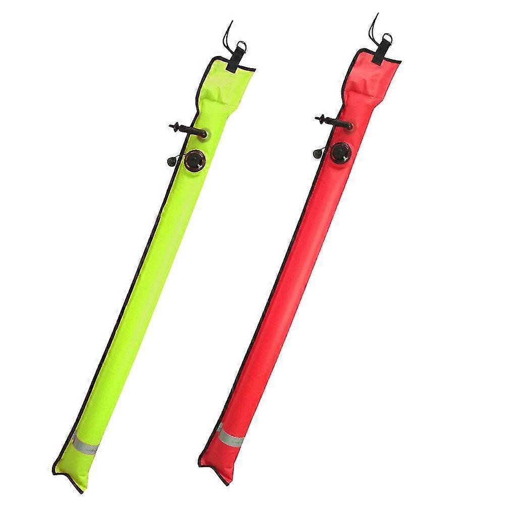 2 Pcs 1m Scuba Diving Inflatable Smb Surface Signal Marker Buoy Visibility Float Signal Tube Sausag
