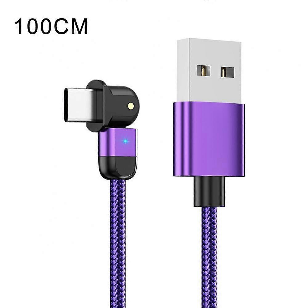 Type C USB Data Cable,90°Rotating Magnetic Cable USB C 3A Fast Charging USB Type C Mobile Phone Charge Cable