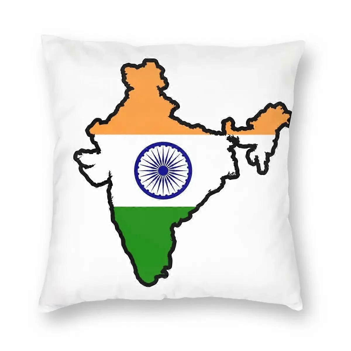 Indiens flagga Prydnadskudde Prydnadskudde Kuddfodral