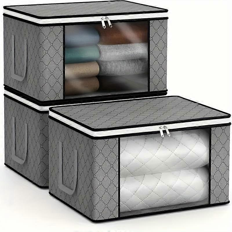 3/6 PCS Nonwoven Quilt Storage Bag Three-layer material composite embossed pattern Blanket Storage Bag Closet Storage