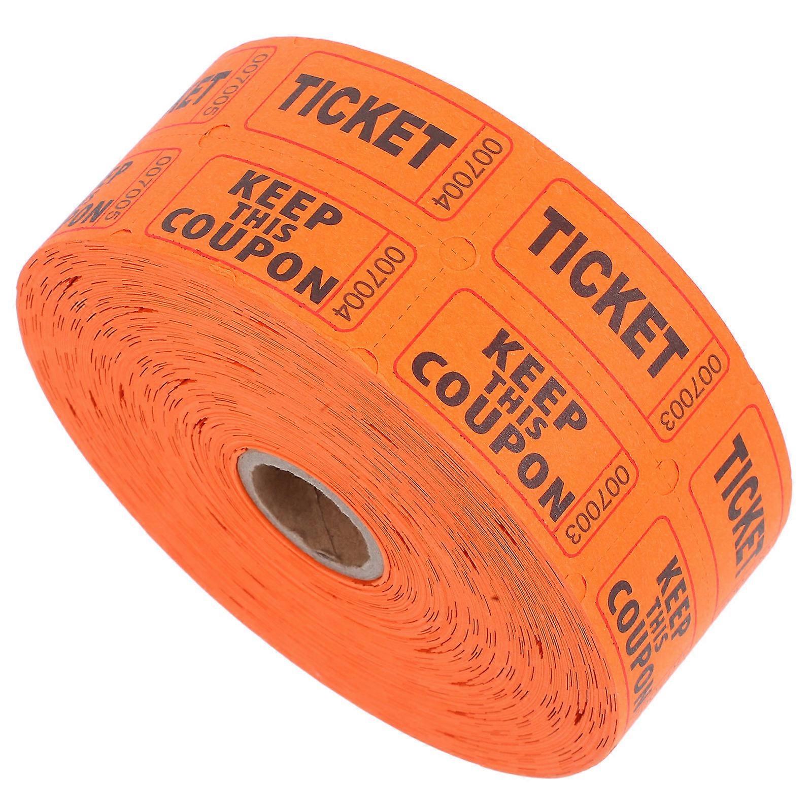 Orange Raffle Ticket Roll for Events Featuring Numbered Tickets 2000 Per Roll