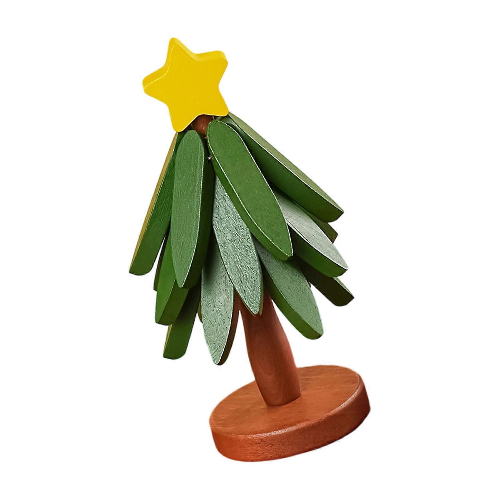 Christmas Tree Shape Stackable Coasters Heat Resistant Solid Wood Dining Accessories For Decorative Practical Use Multicolor