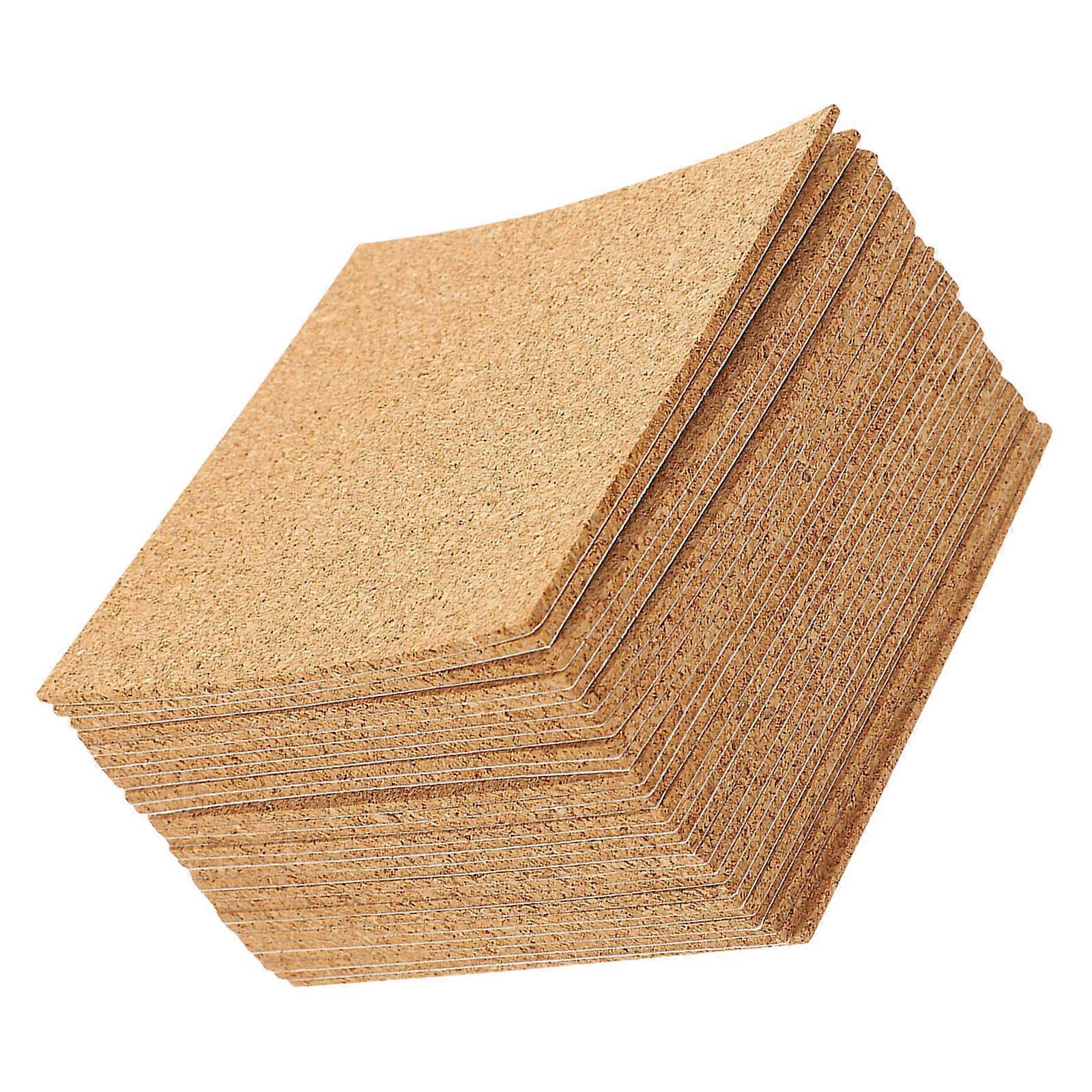 Cork Squares Self-Adhesive Cork Board for DIY Use 30Pcs Brown Pads