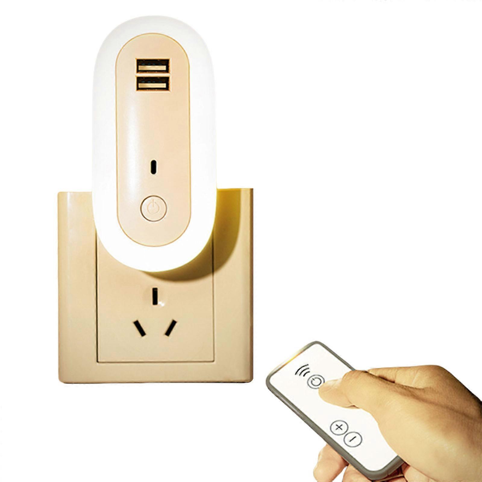 Contemporary Oval Wall Socket Night Light Remote Operation Eye Caring ABS Lighting Solution Plastic Texture for Room Multicolor