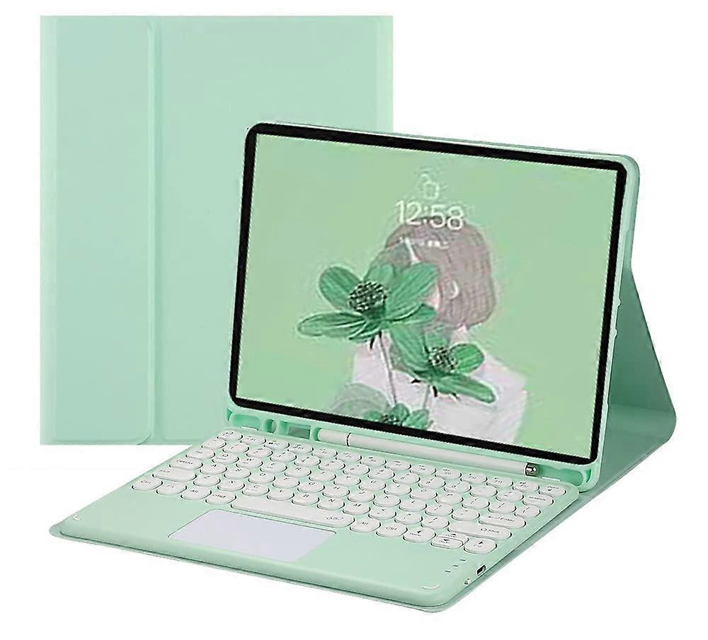 Touch Keyboard Case with Touchpad for 12.4 inch Mint Green Detachable Round Key Cover