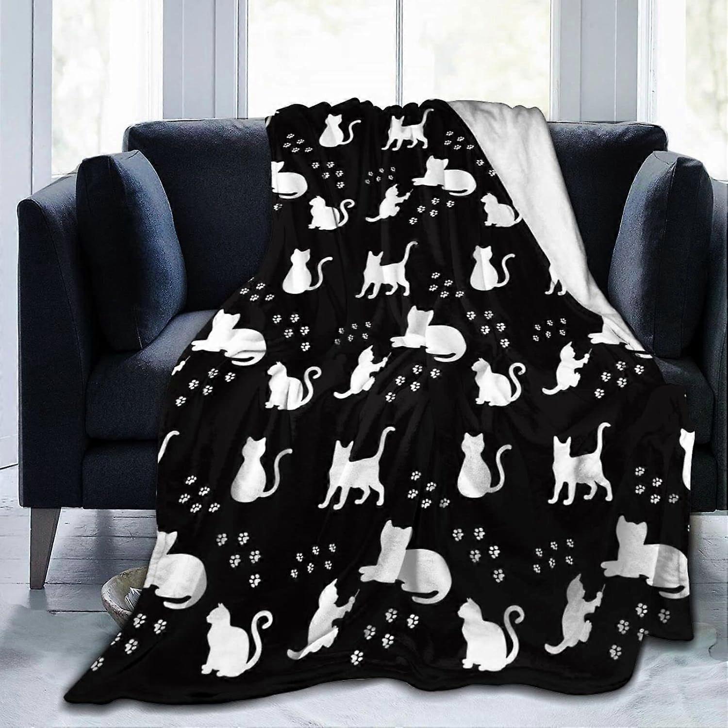 Super Soft Flannel Blanket Unicorns Purple Background Throw Blanket Fluffy Soft Blanket for Bed Sofa Washable-qazgf183