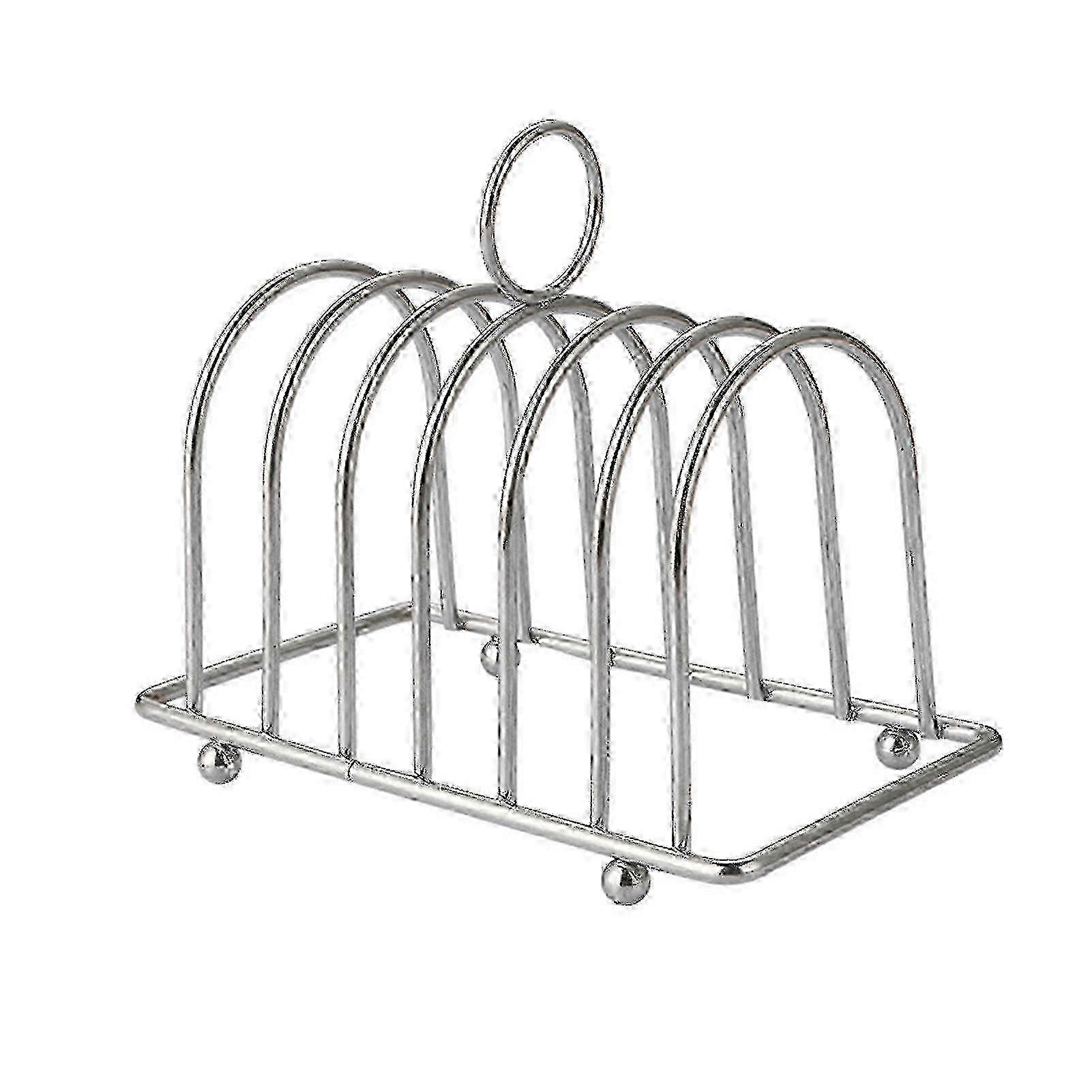 w Bread Toast Holder - 6-Slice Wire Rack & Ergonomic Handle