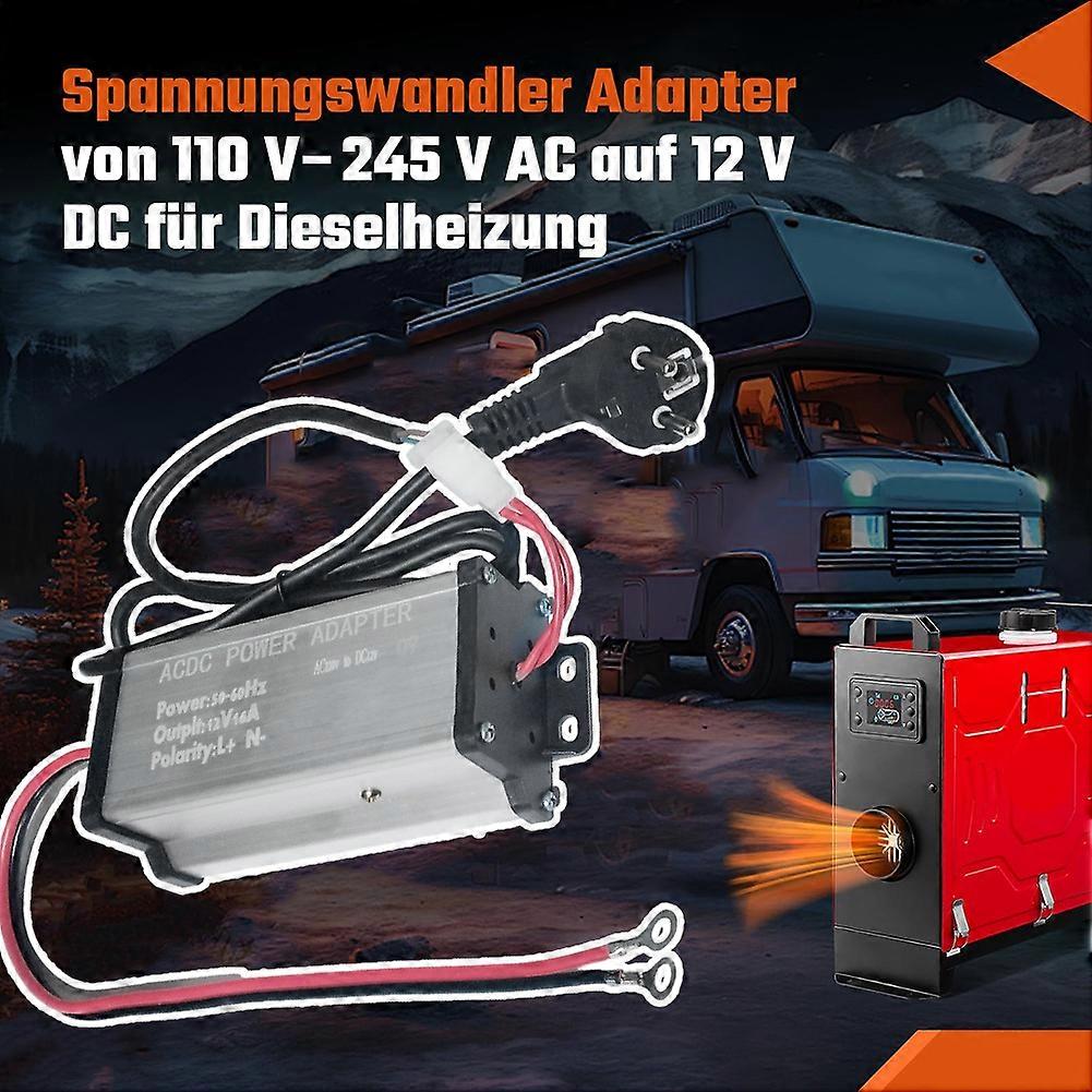 220 V to 12 V AC/DC Power Supply Adapter Transformer for 5 KW 8 KW Air Heater Parking Heater for Caravan, RV EU Plug
